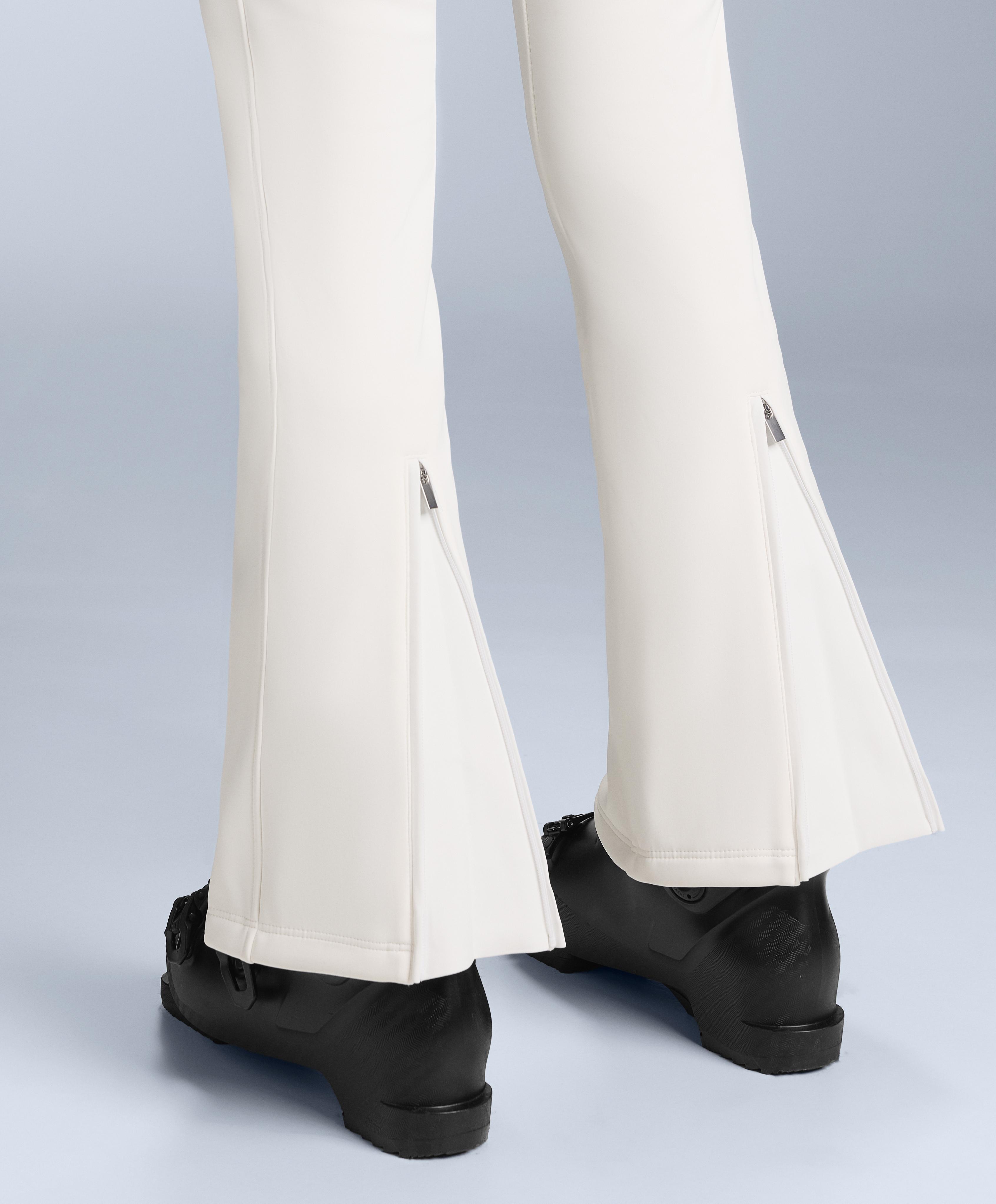 Water-resistant flare stretch SKI trousers — WHITE 