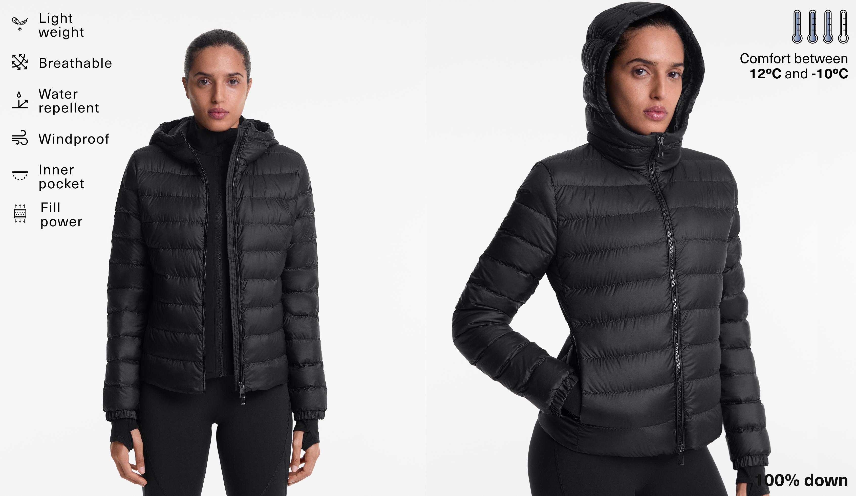 Lightweight 100% down water-repellent jacket