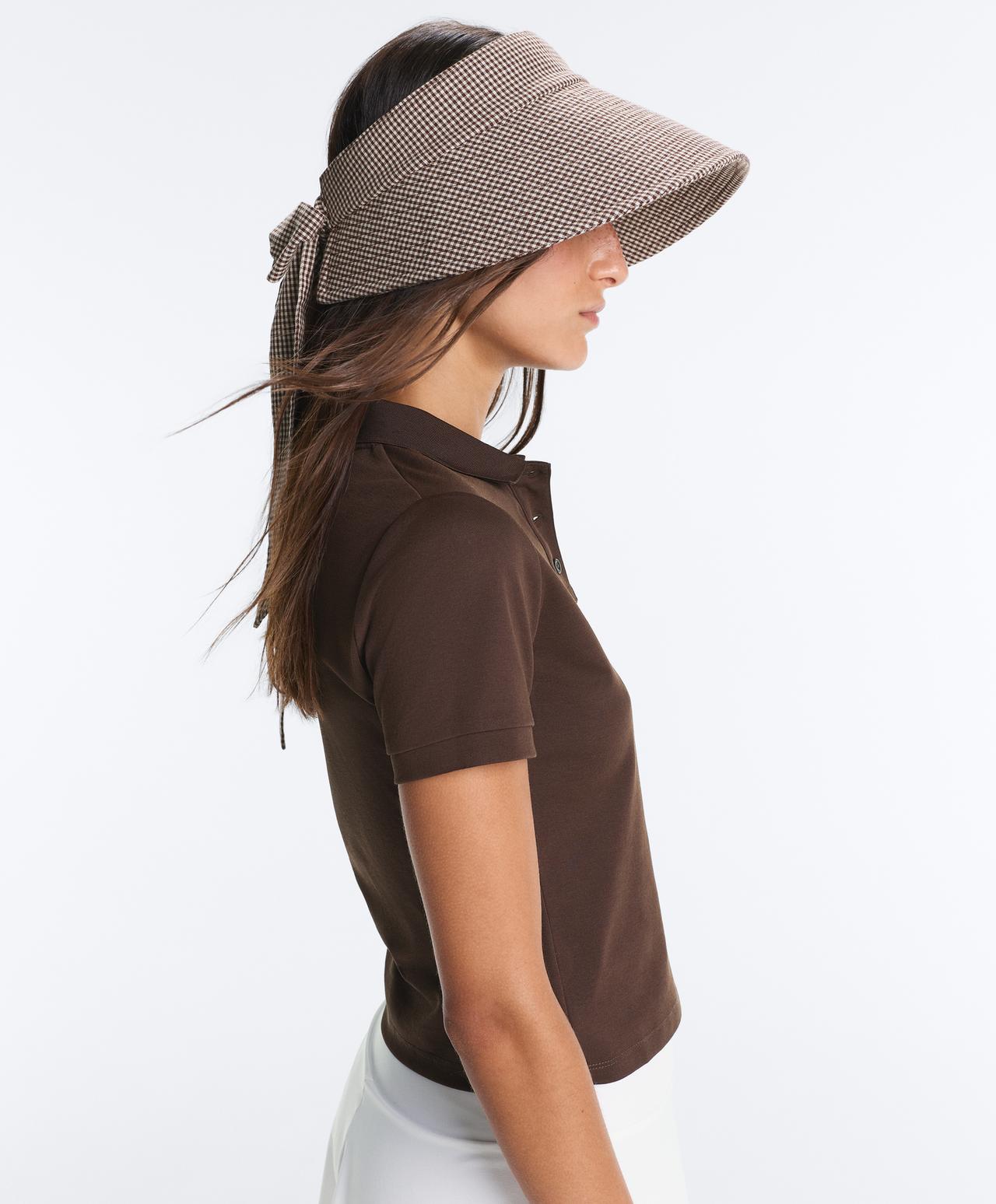 Gingham visor — BROWN