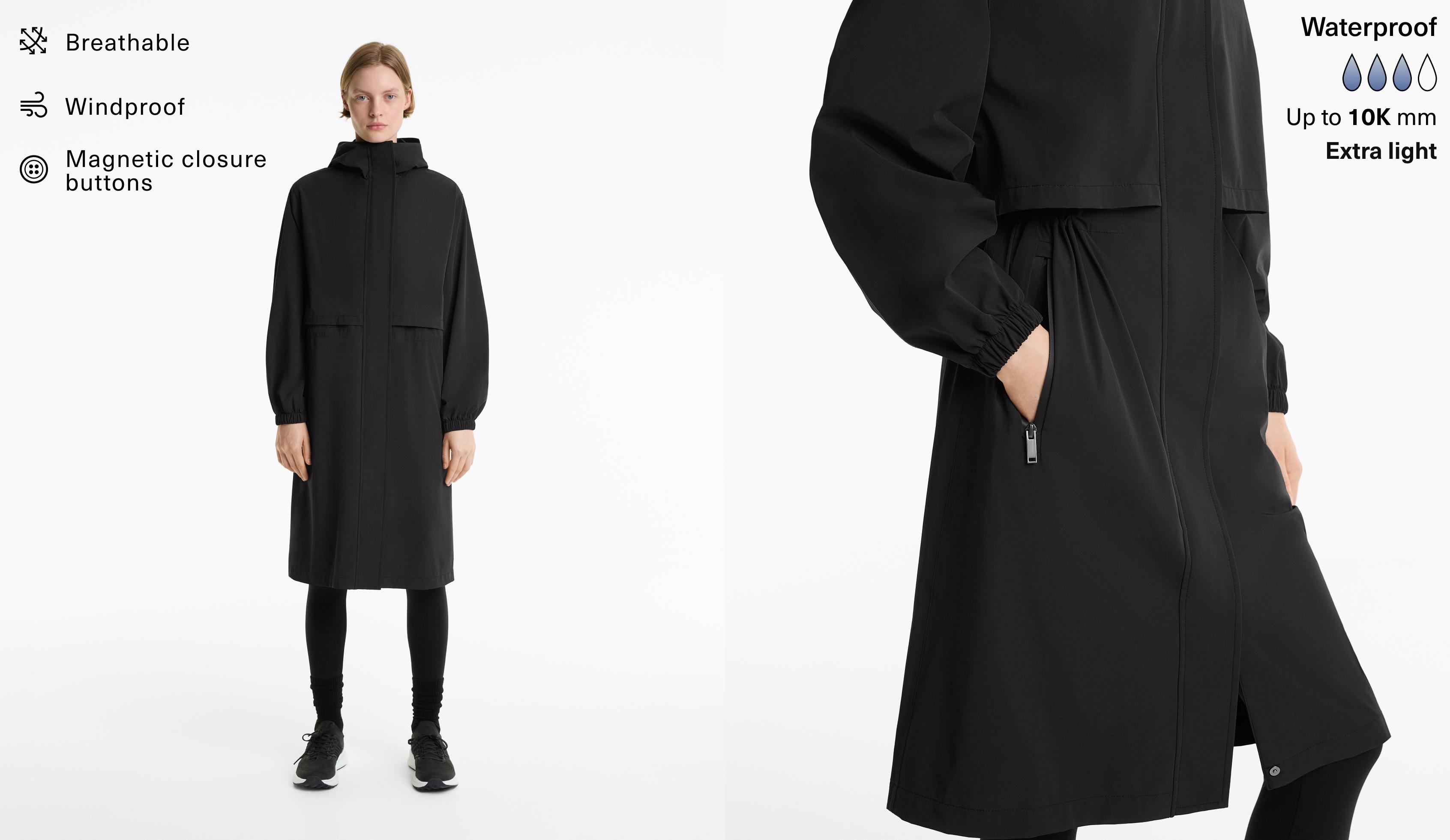 Veste longue extra légère imperméable 10 k