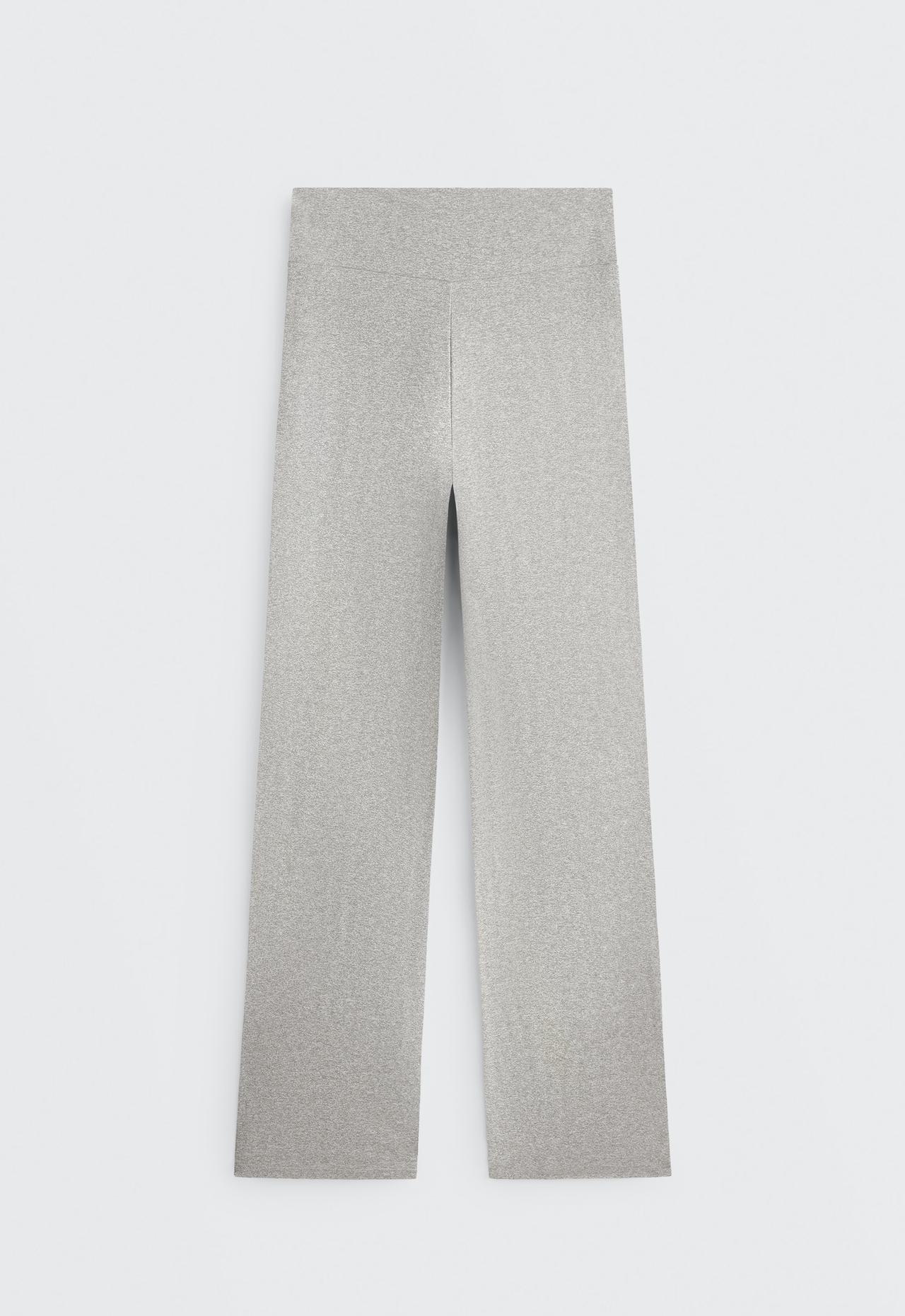 Comfortlux high-waisted straight-leg heathered trousers — GREY MELANGE