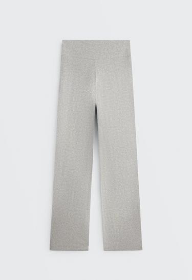 Comfortlux high-waisted straight-leg heathered trousers — GREY MELANGE 7