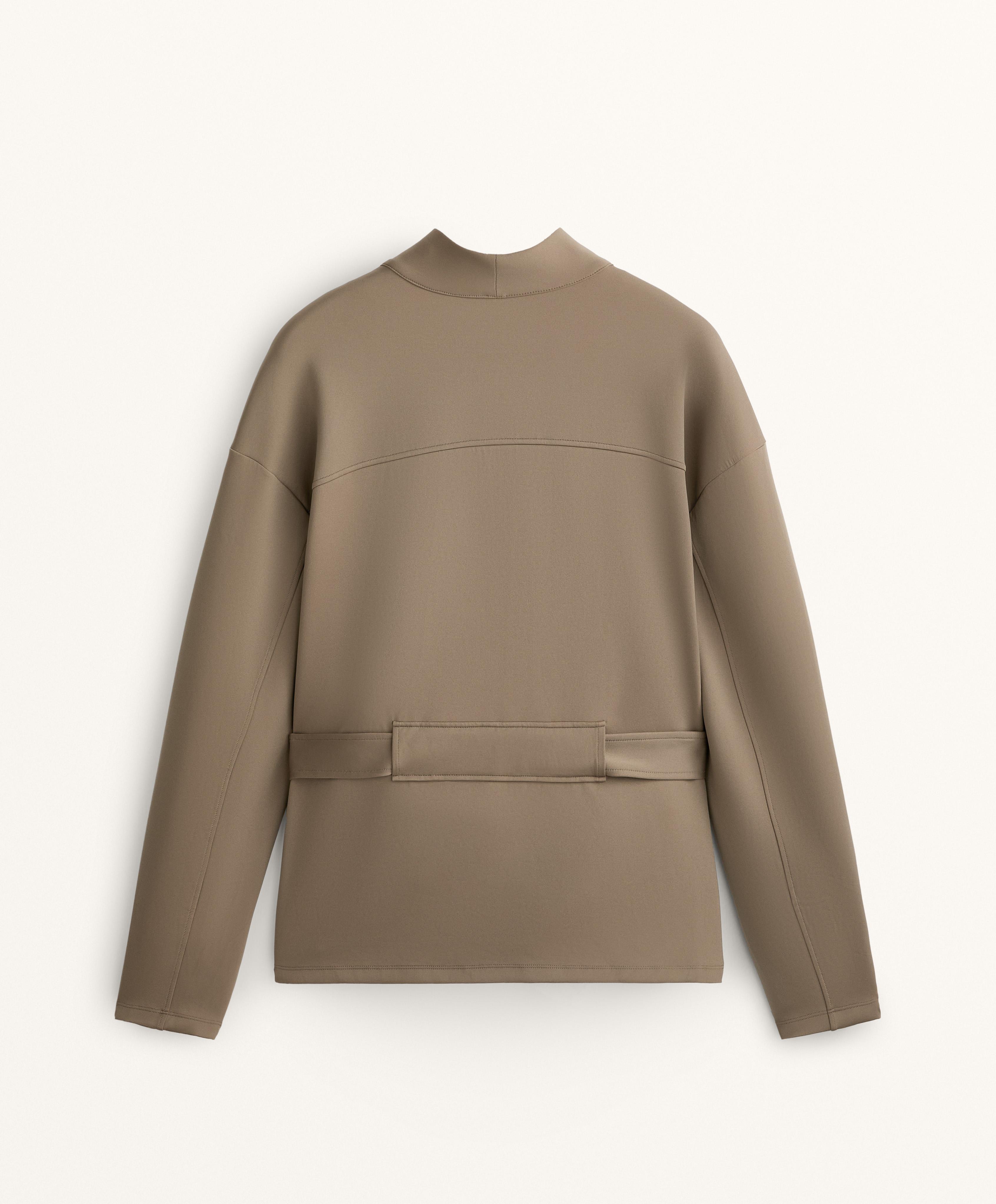 Neoprene-effect jacket with belt