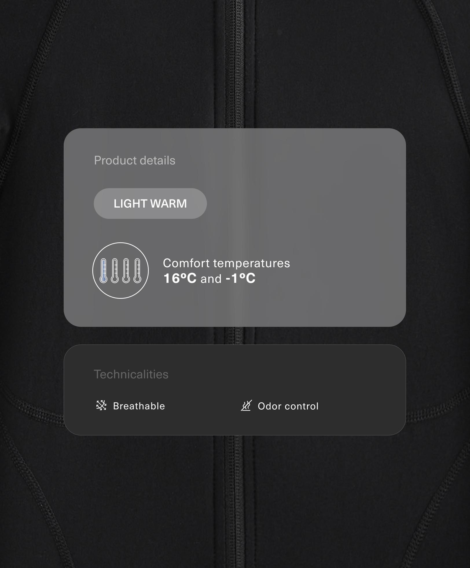 Light warm technical jacket with seams Light warm technical jacket with seams