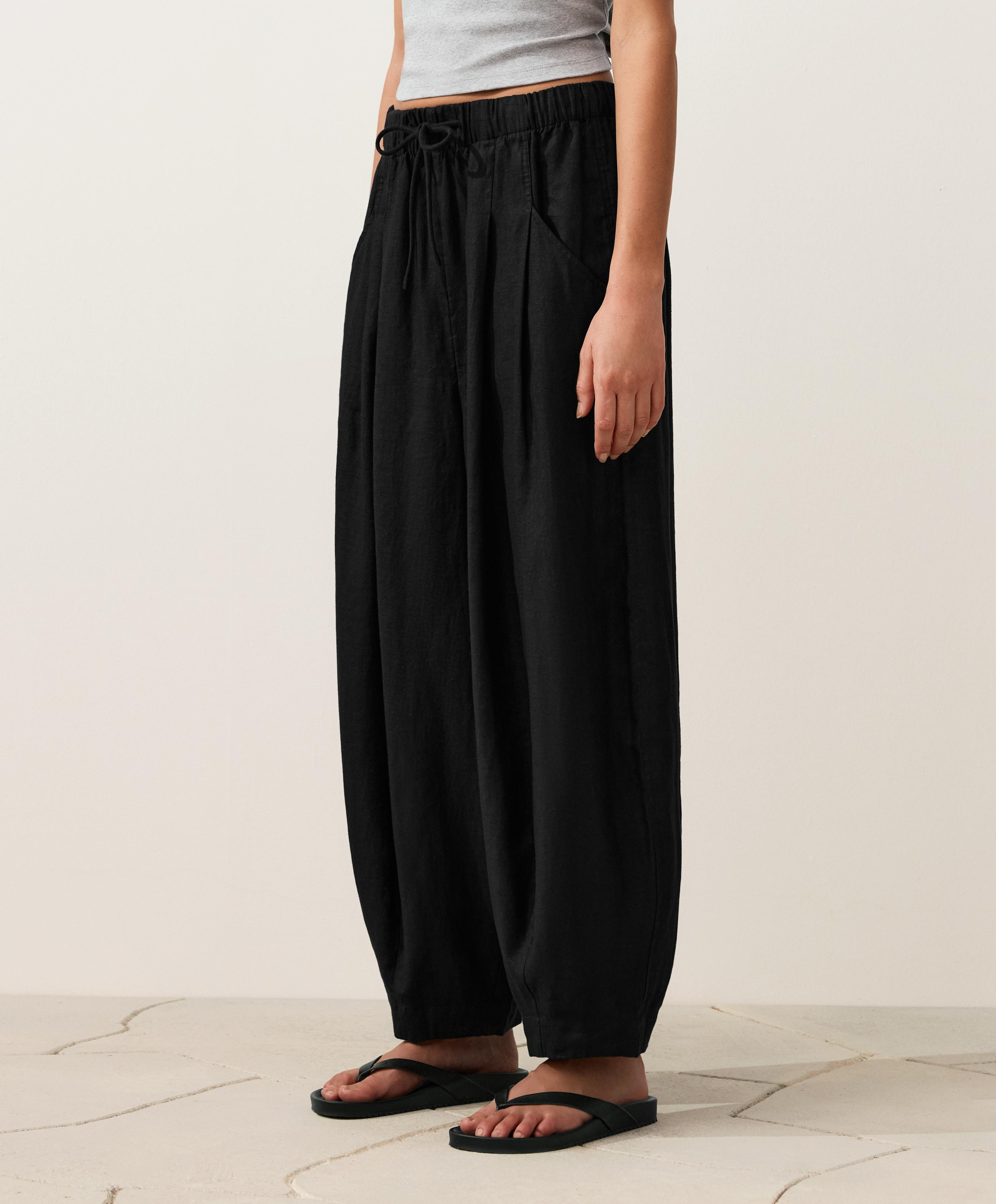 100% linen balloon trousers