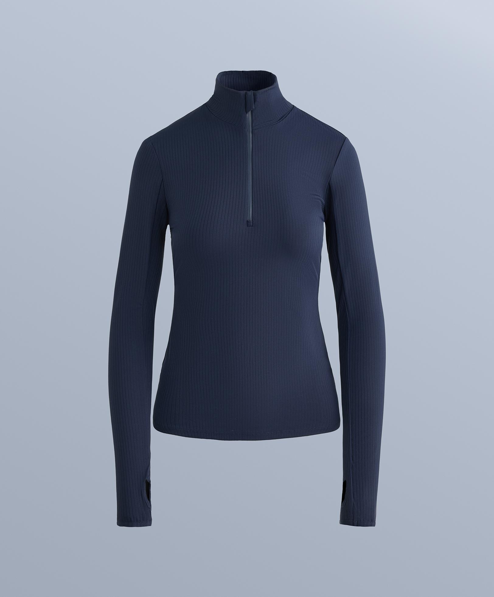 Thermal base layer rib T-shirt — NAVY BLUE