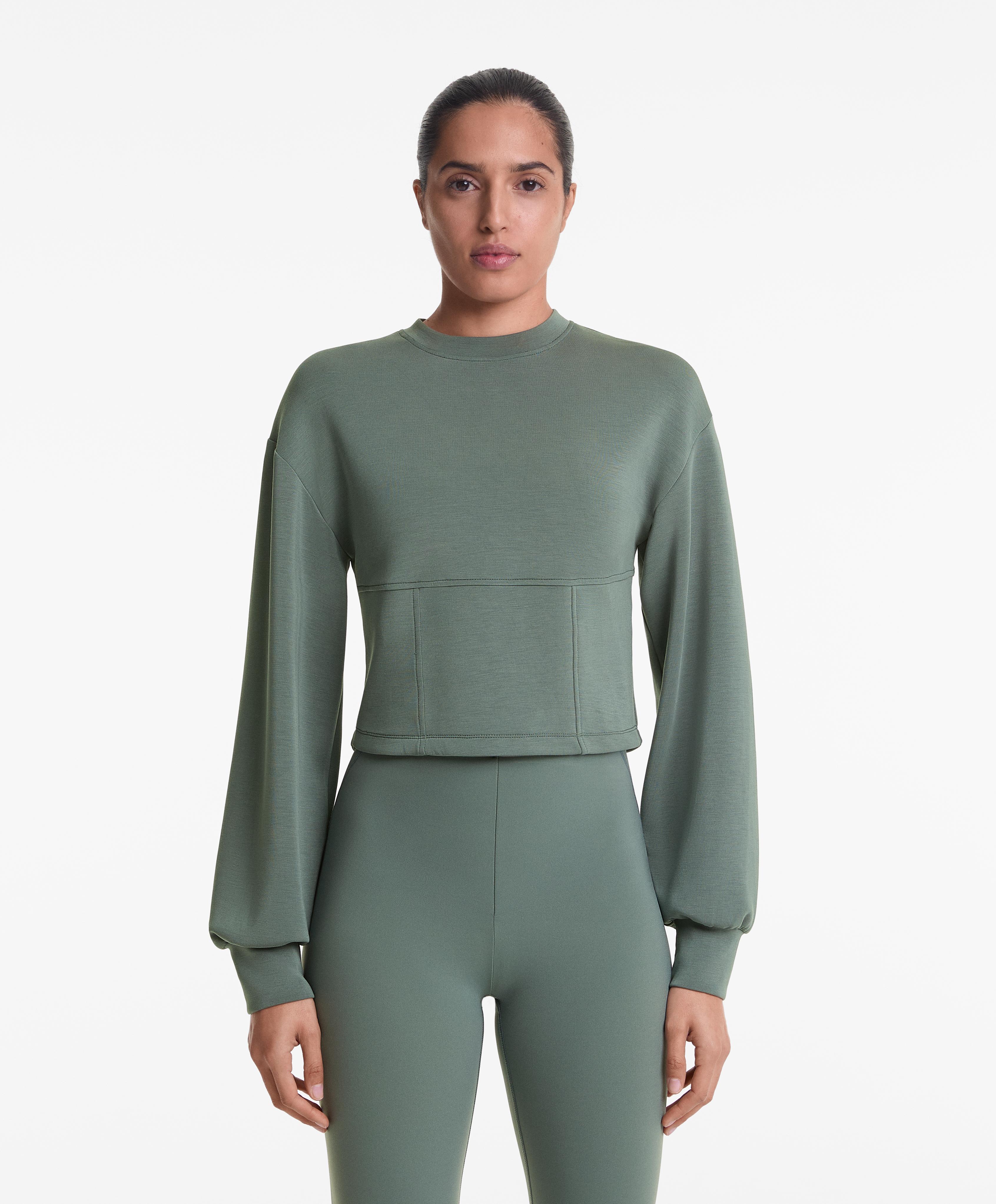 Crop sweatshirt with soft-touch modal