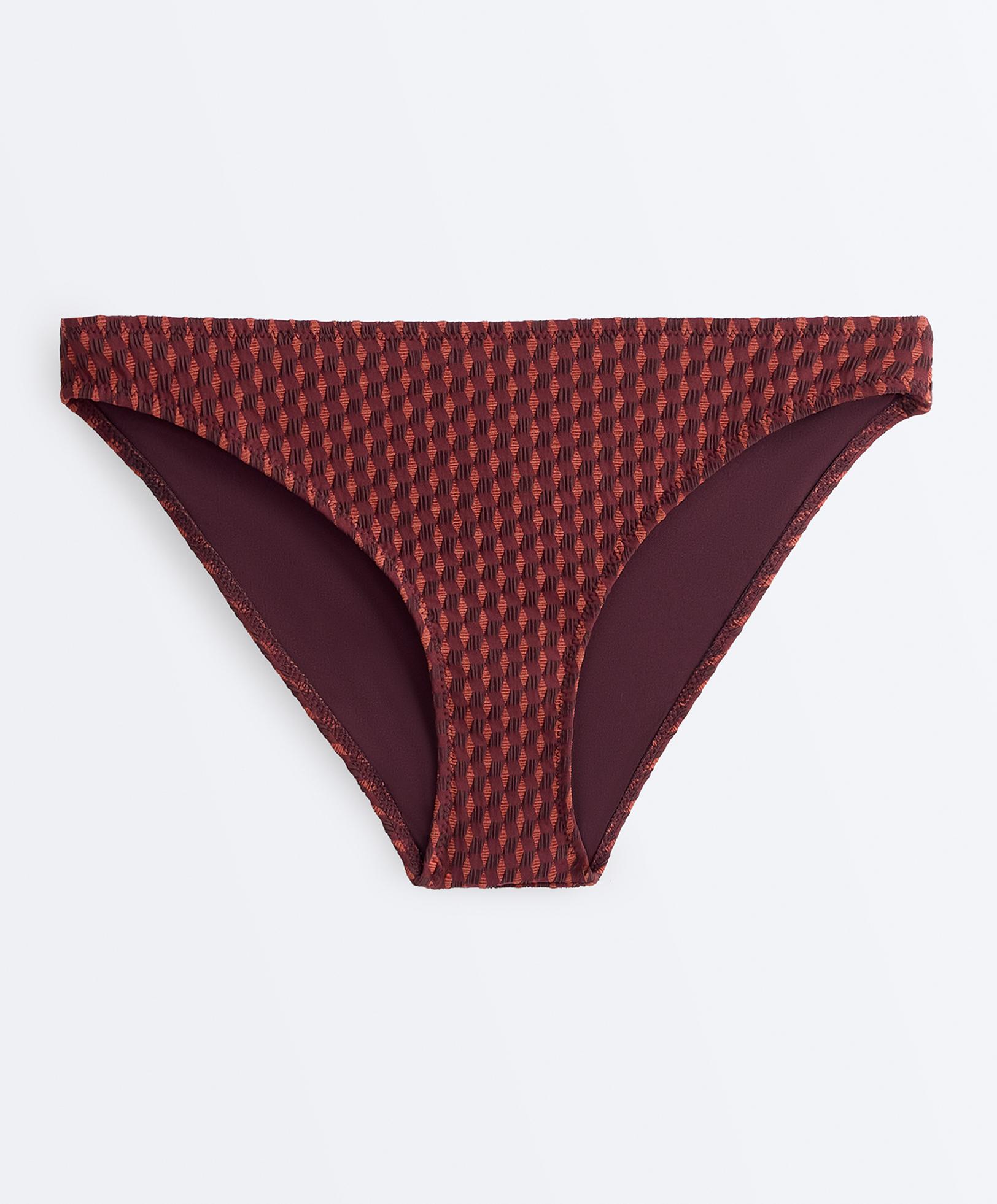 Geometric jacquard classic bikini briefs — CHERRY