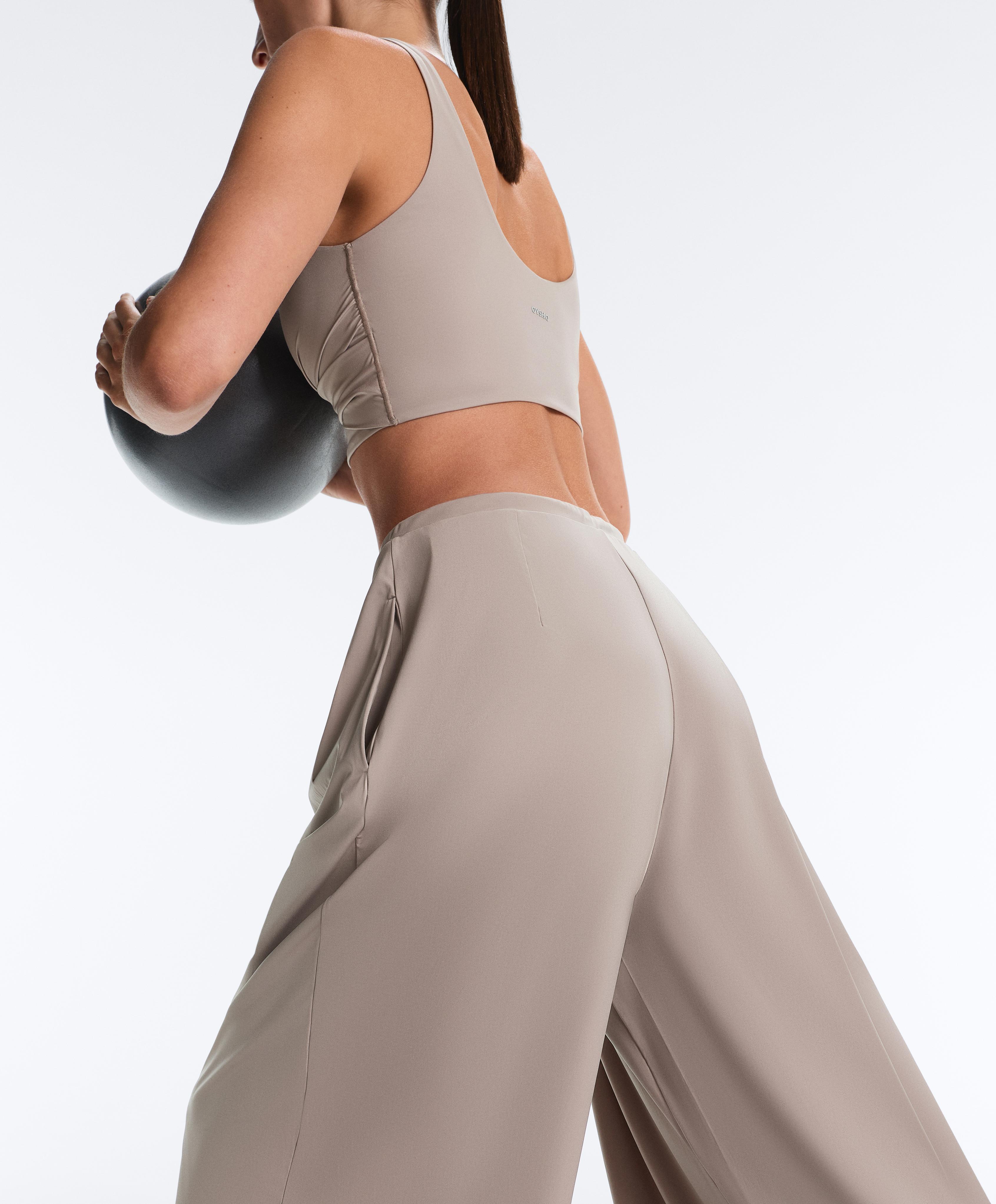 Light Touch wide leg trousers — PALE TAUPE