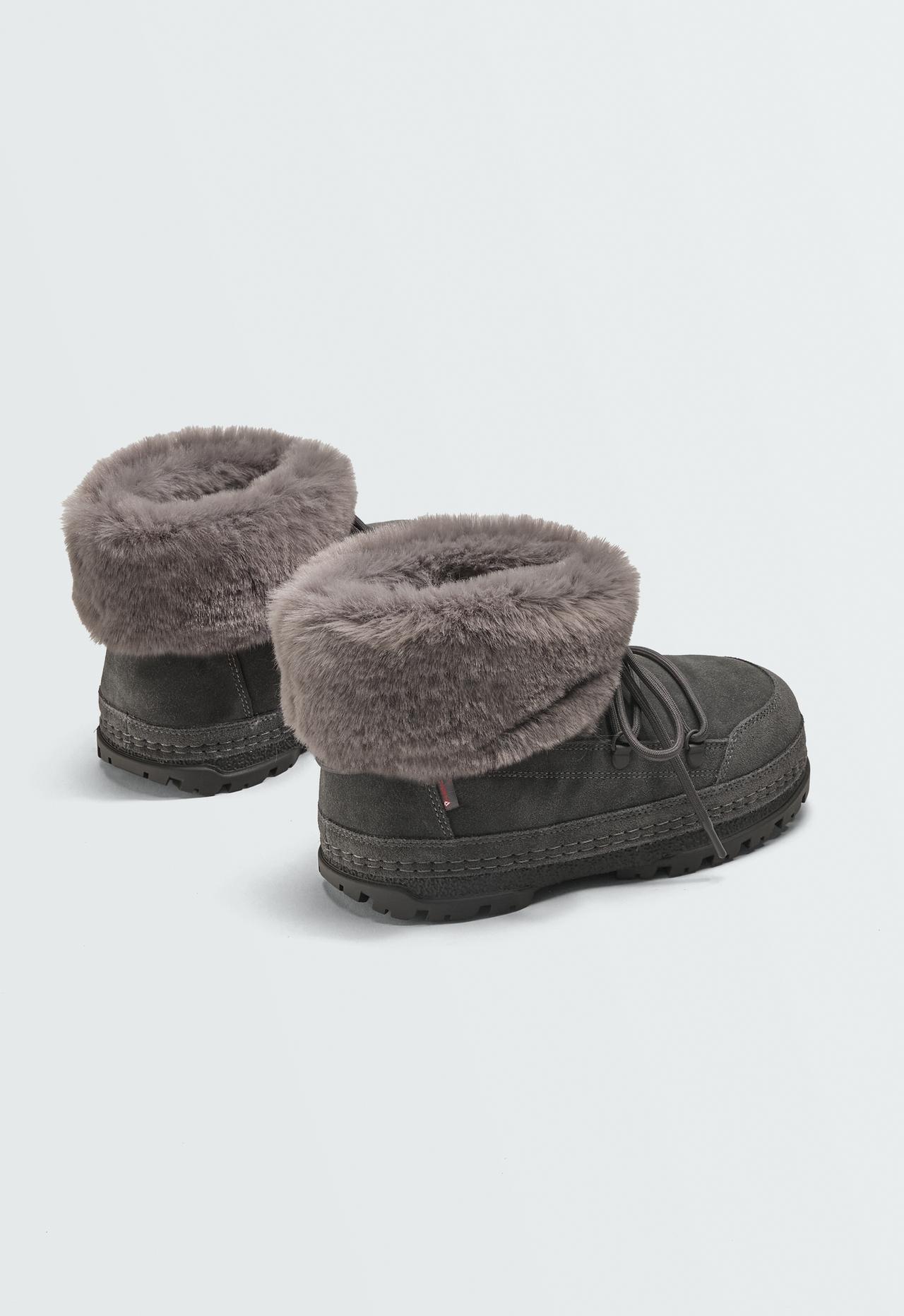 Technical suede lace-up boot — GREY