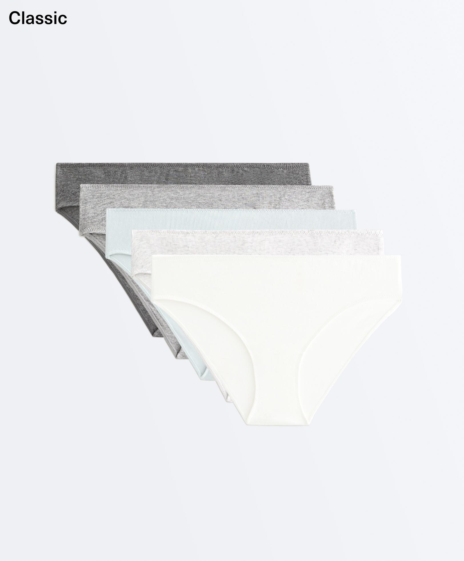 5 culottes classiques en coton rib et unis