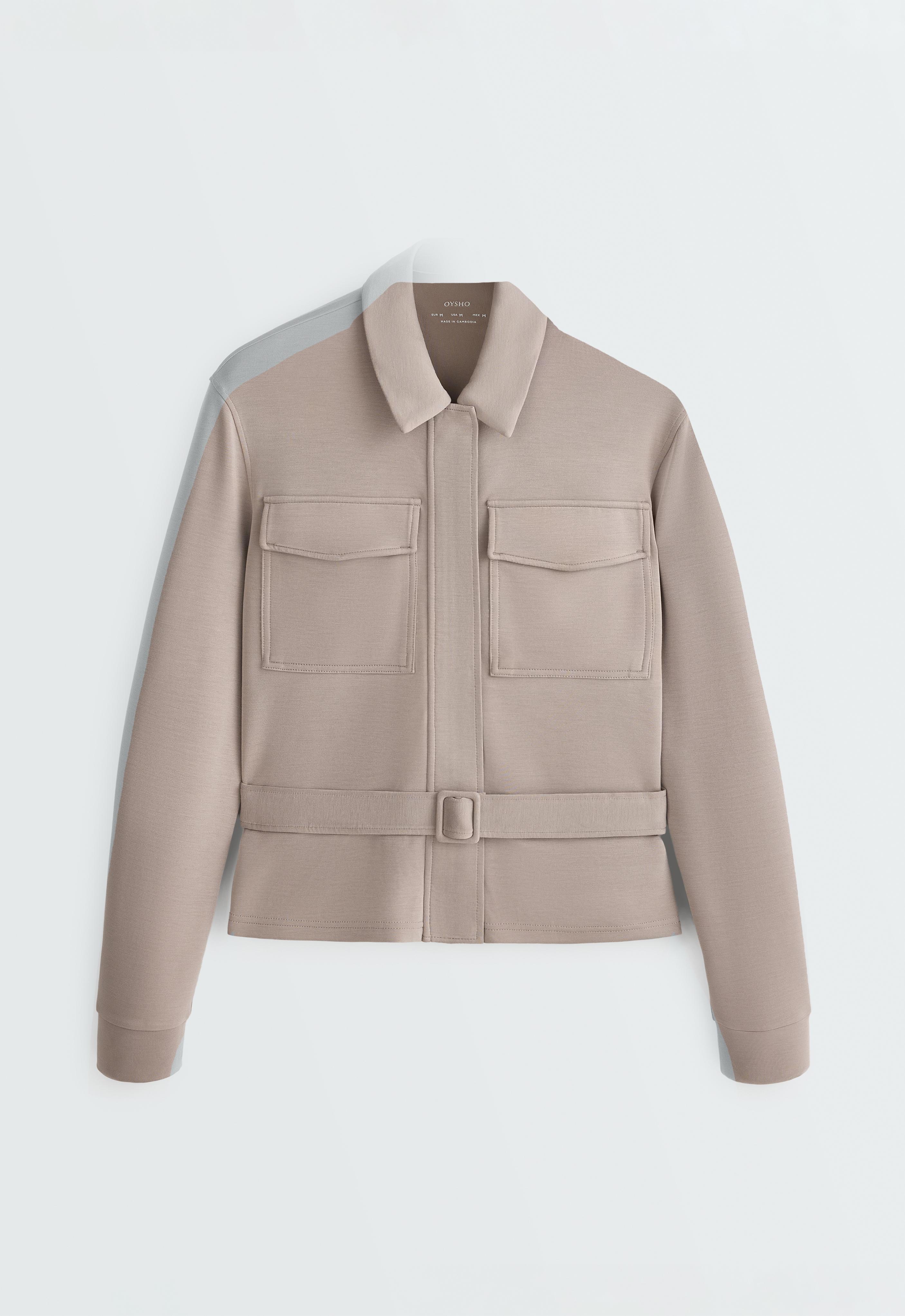 Straight jacket with belt and soft-touch modal — MID-MINK