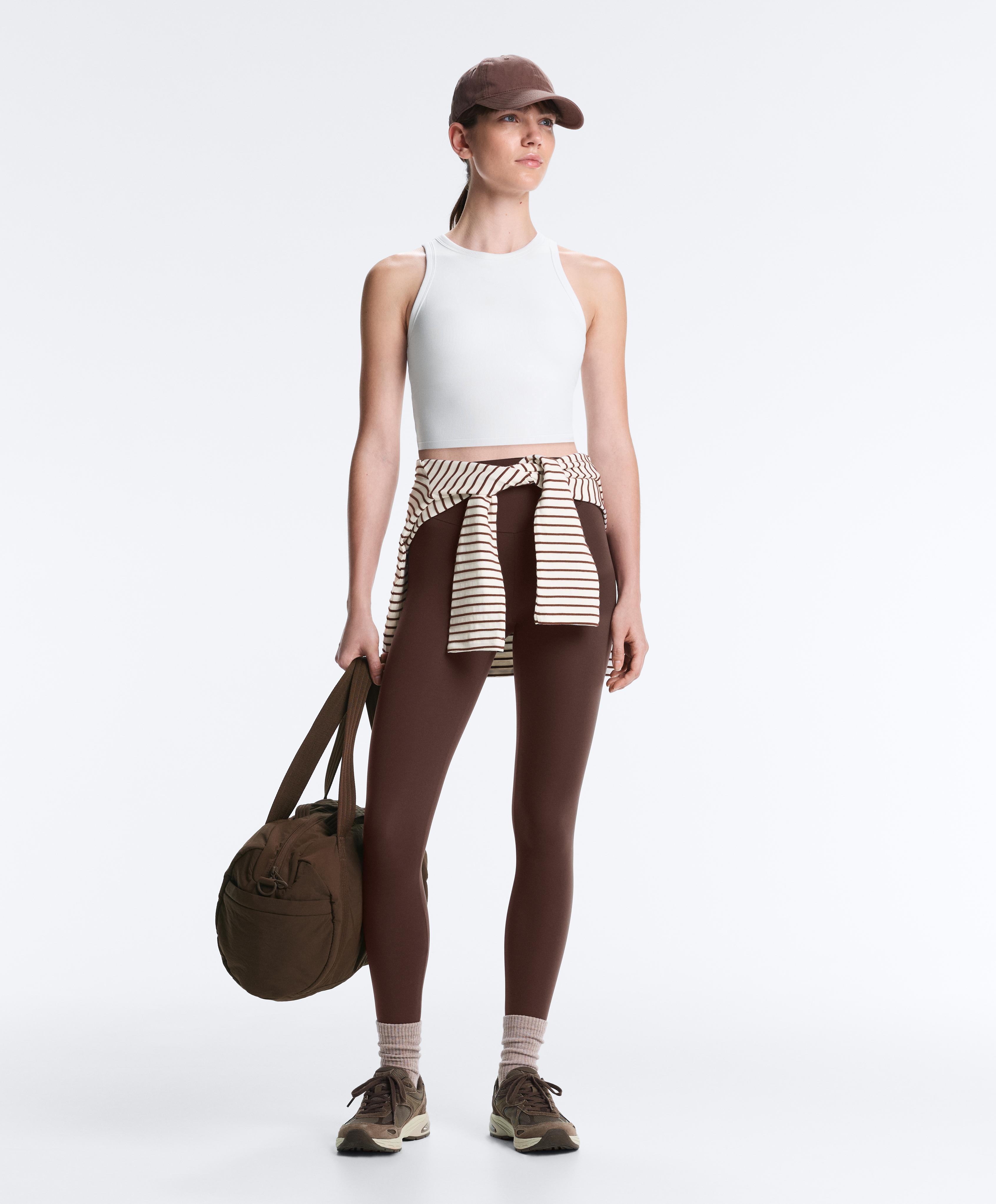 Comfortlux high-waisted ankle-length leggings — BROWN
