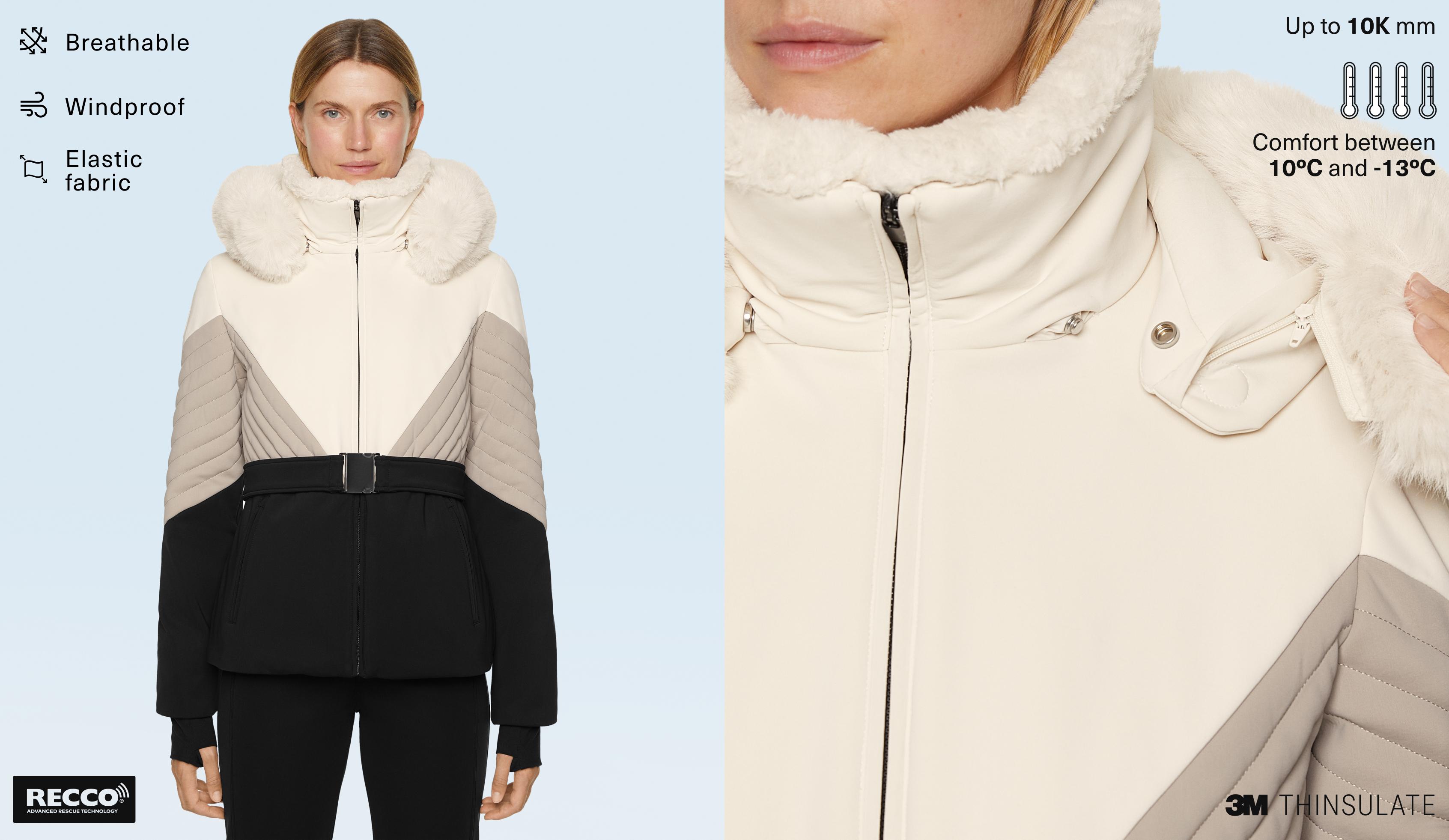Super-fitted water-resistant colour-block 3M THINSULATE™ SKI jacket