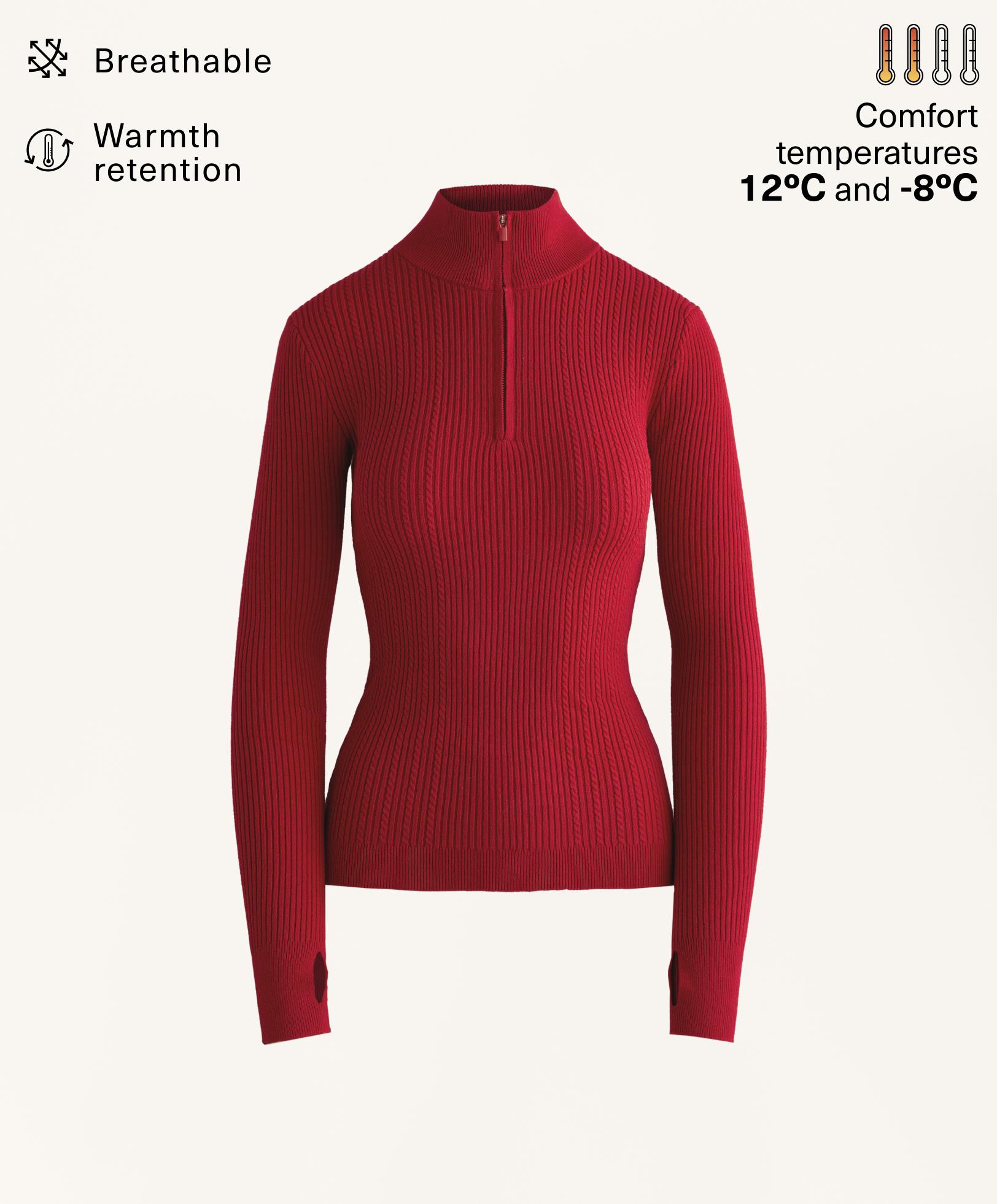 Thermisch basislaag shirt met kabelgebreid