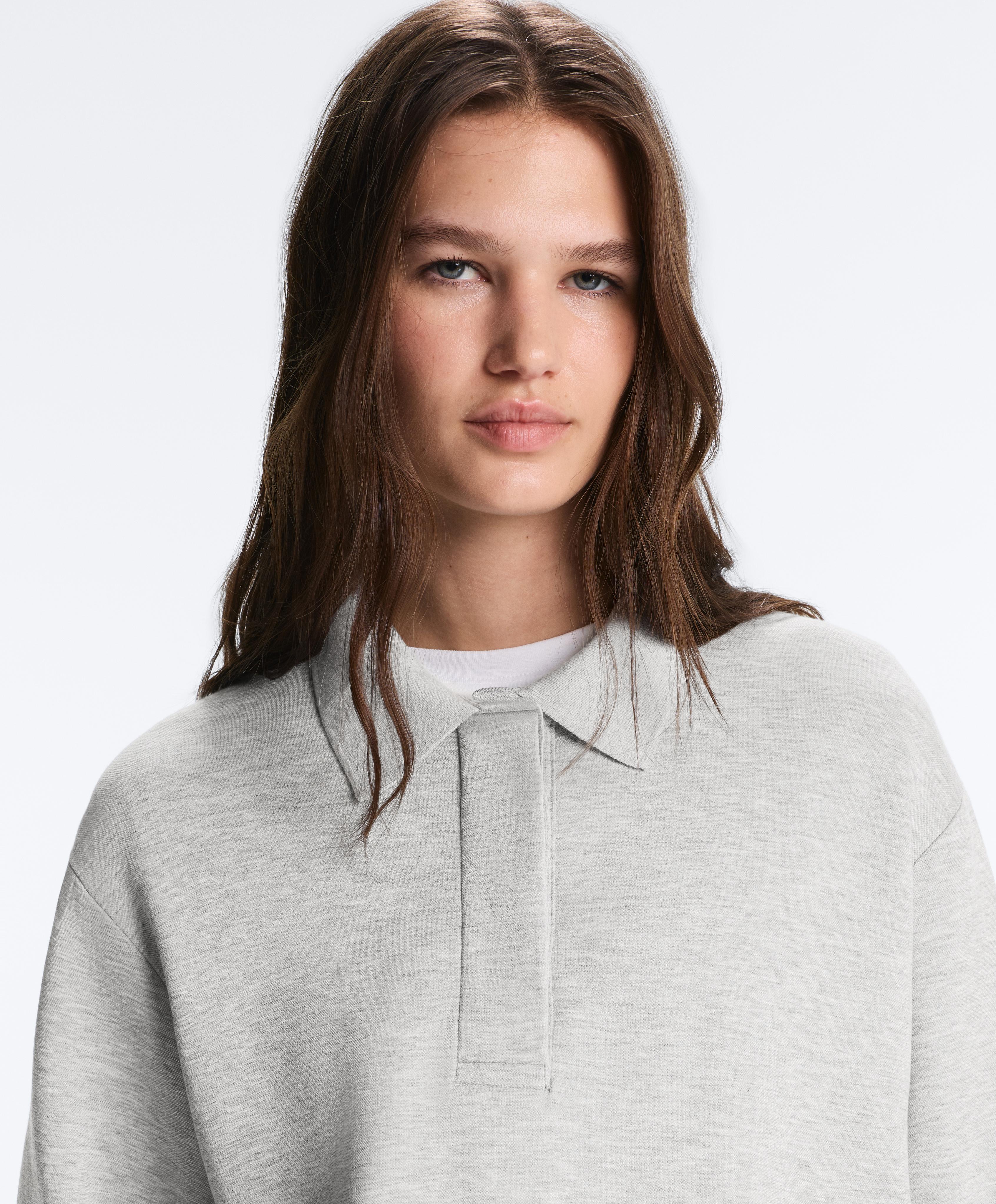 Mélange piqué polo shirt — GREY MELANGE