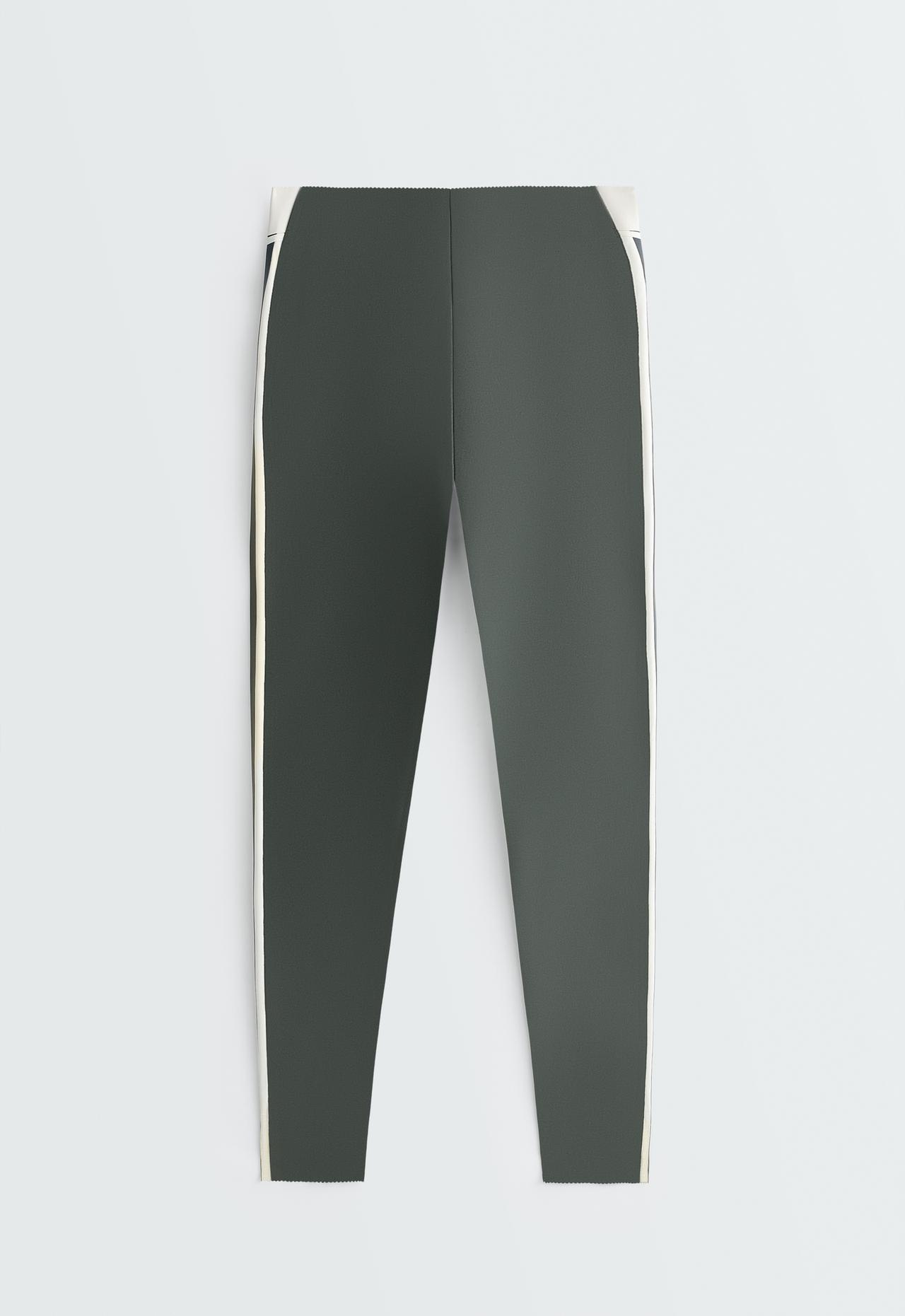 ankle-length High rise Compressive Core control block leggings — OCEAN