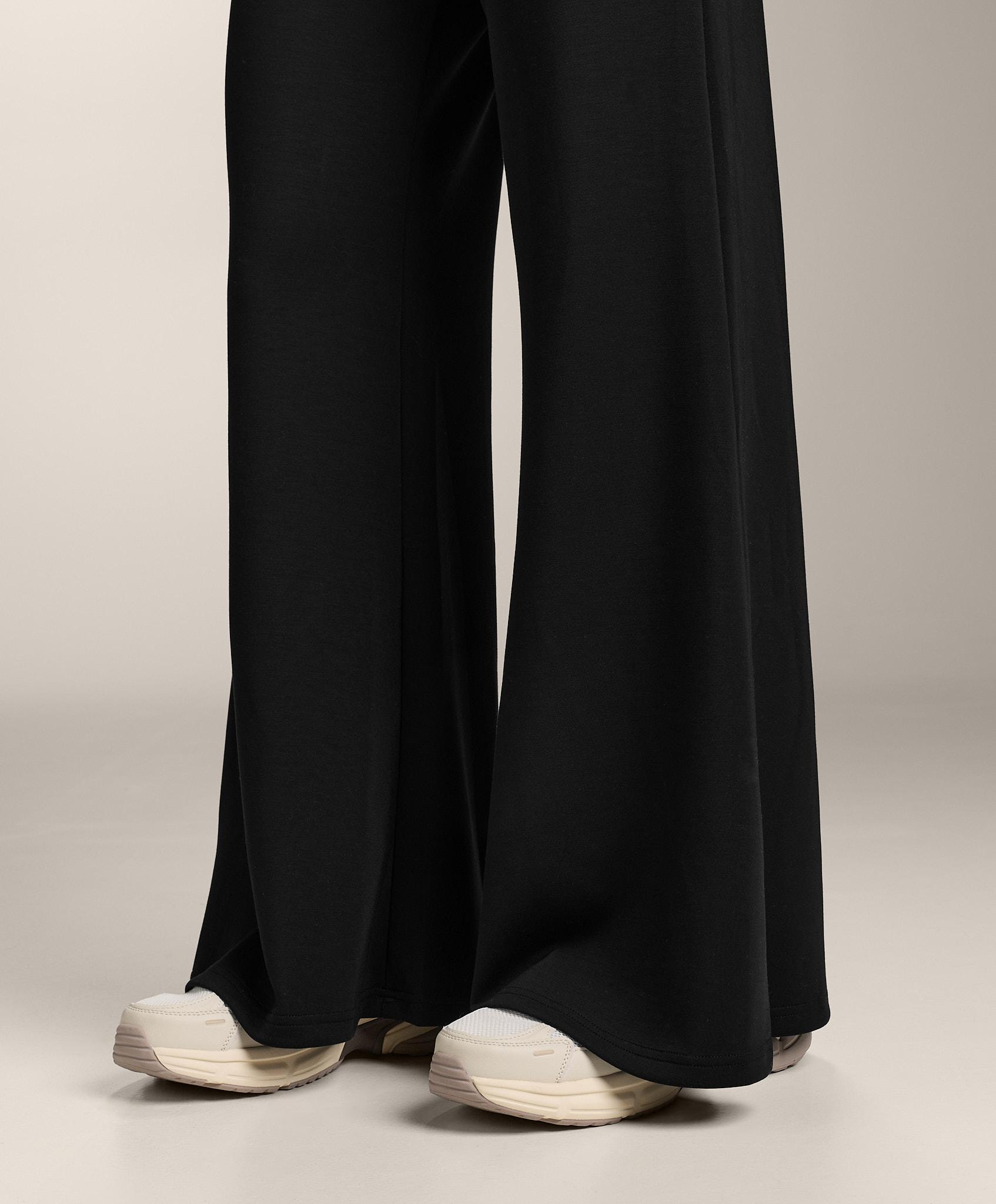Flare trousers with soft-touch modal — BLACK