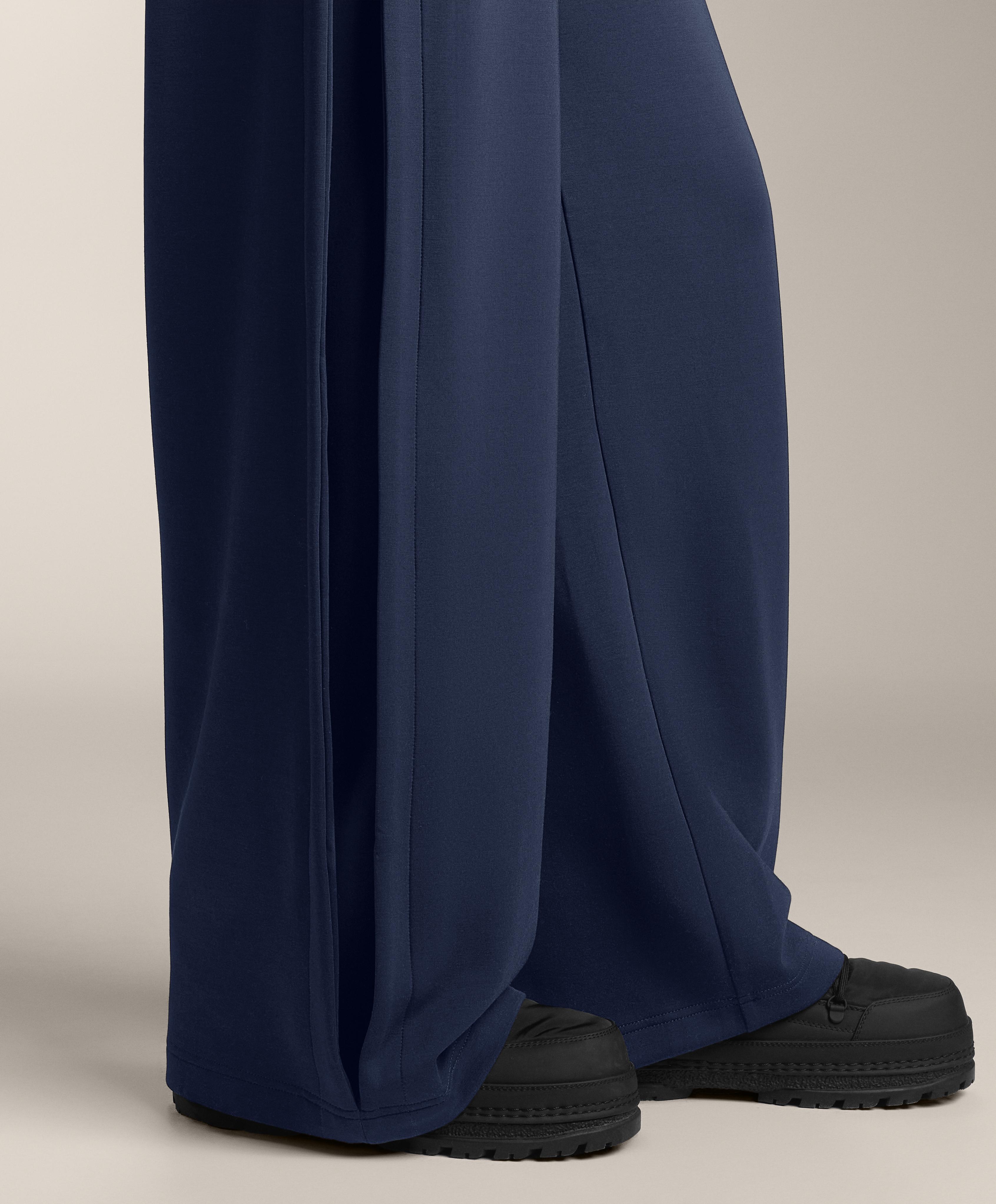 Cocoon trousers with side pleat and brushed modal — NAVY BLUE