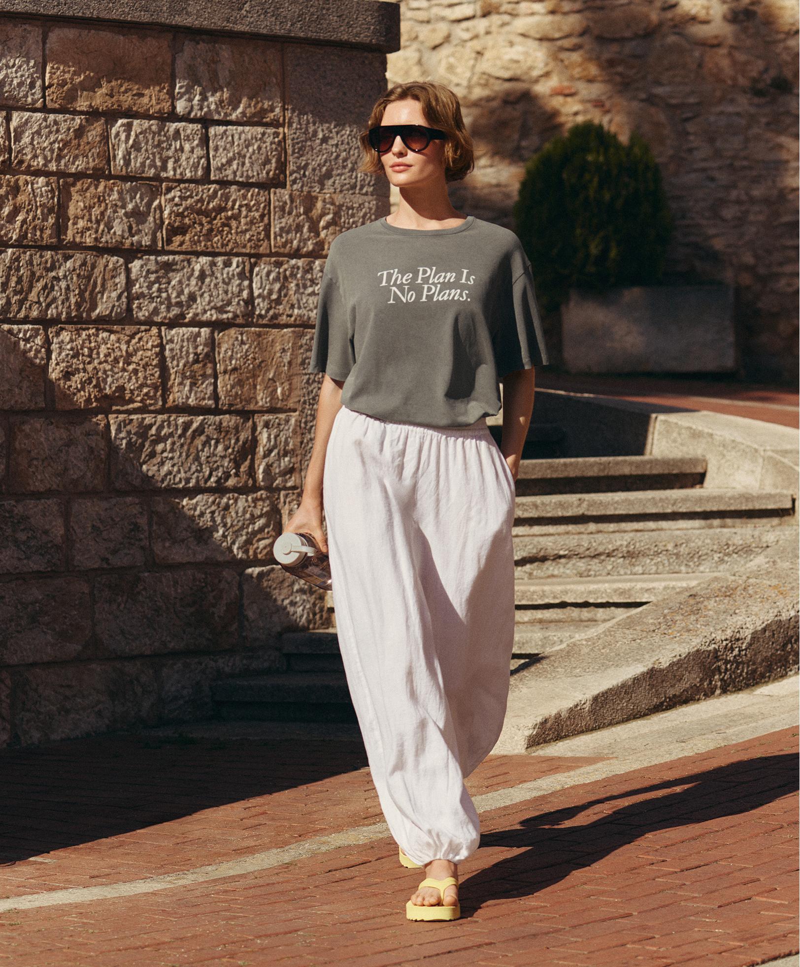 100% linen bloomer trousers — WHITE
