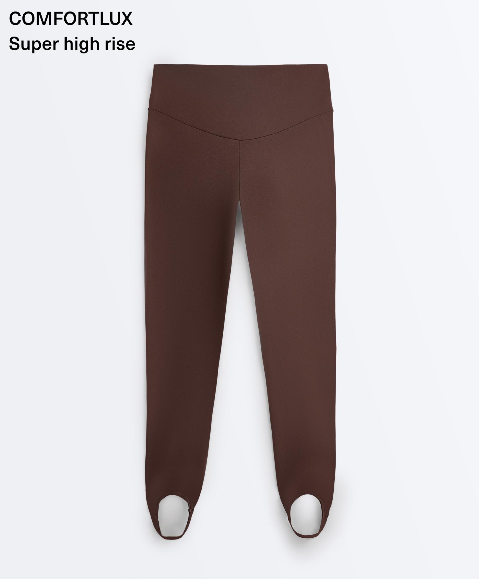 Comfortlux super-high-rise ankle-length leggings — BROWN