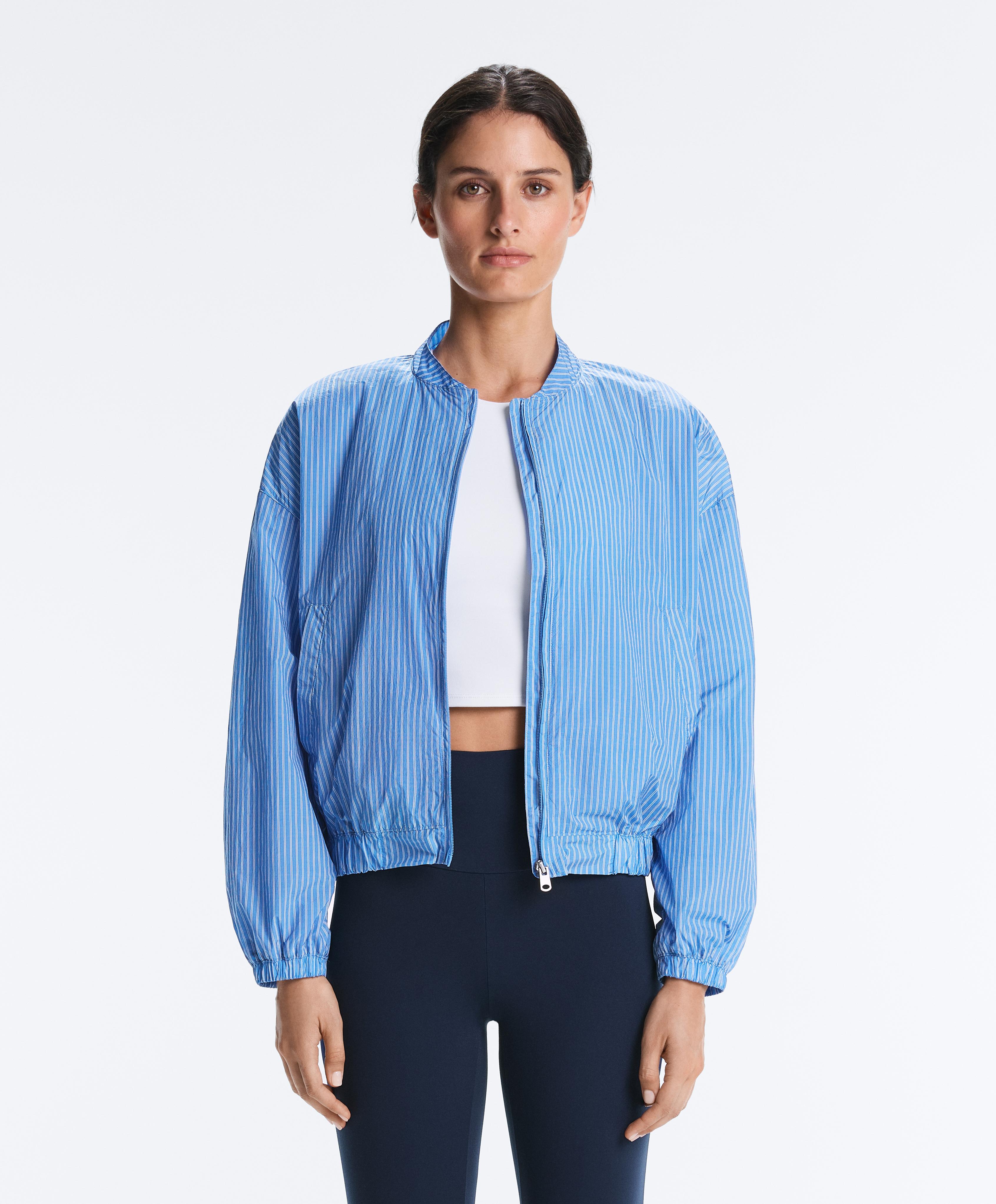 Track jacket with stripes — PALE LAVENDER BLUE