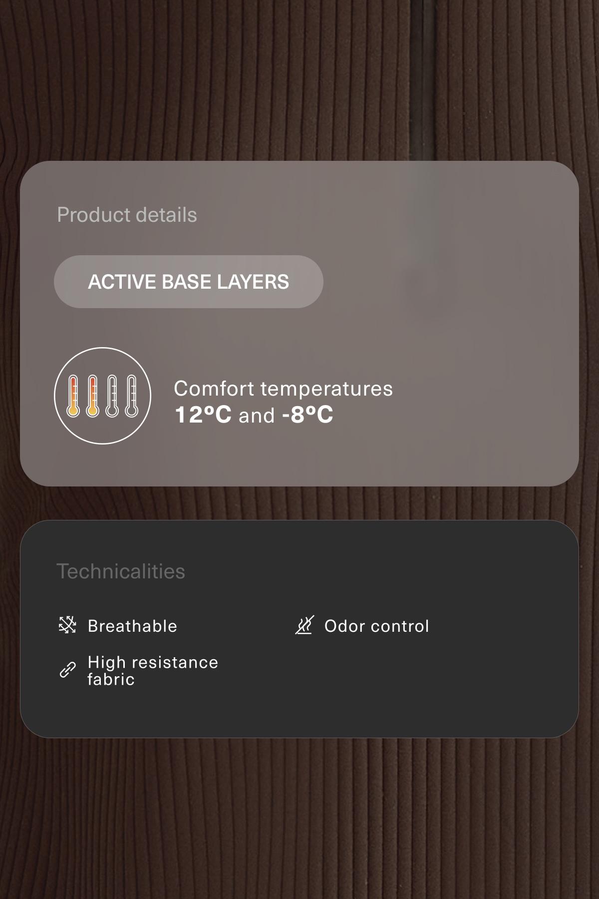 Thermal base layer rib T-shirt — DARK REDDISH‑BROWN