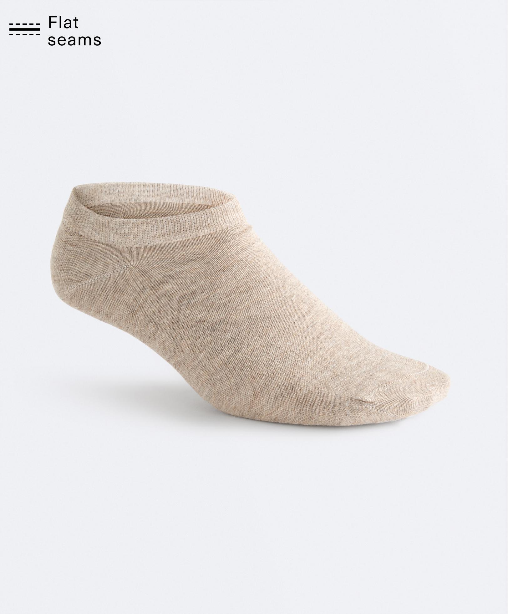 5 pairs of cotton blend sneaker socks — SAND MELANGE