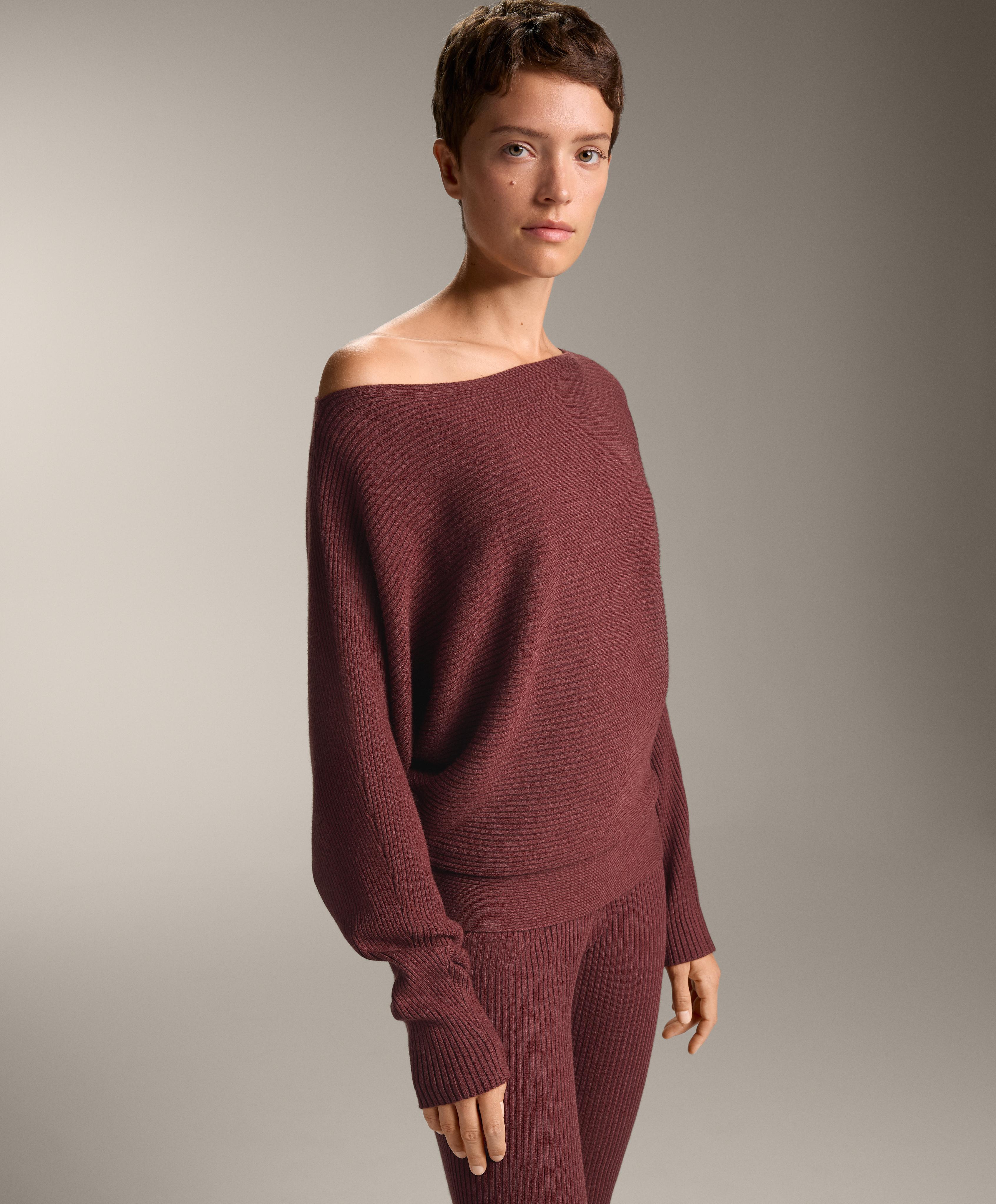 Off-the-shoulder rib knit jumper OYSHO United Kingdom