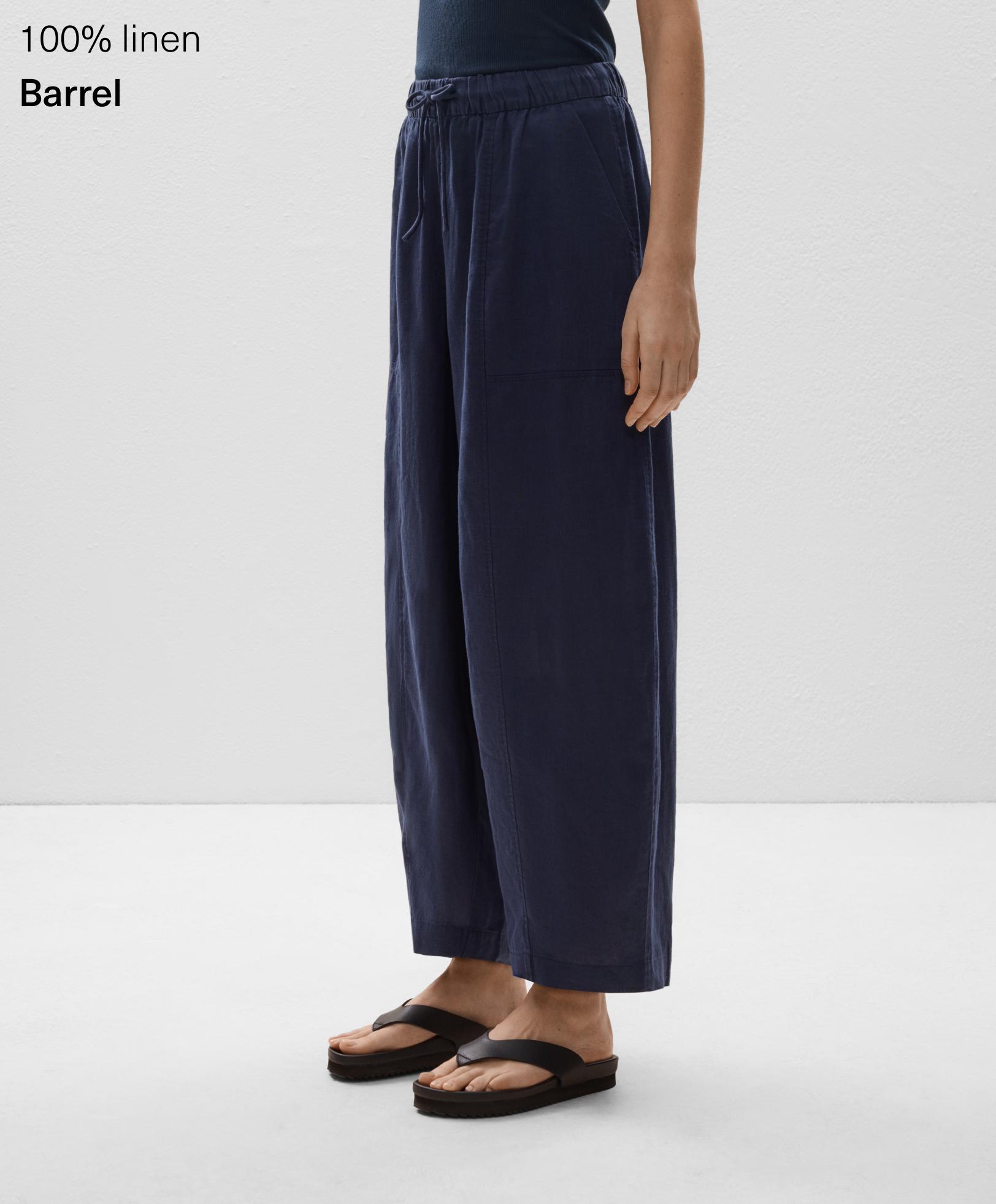 100% linen barrel trousers - Sale