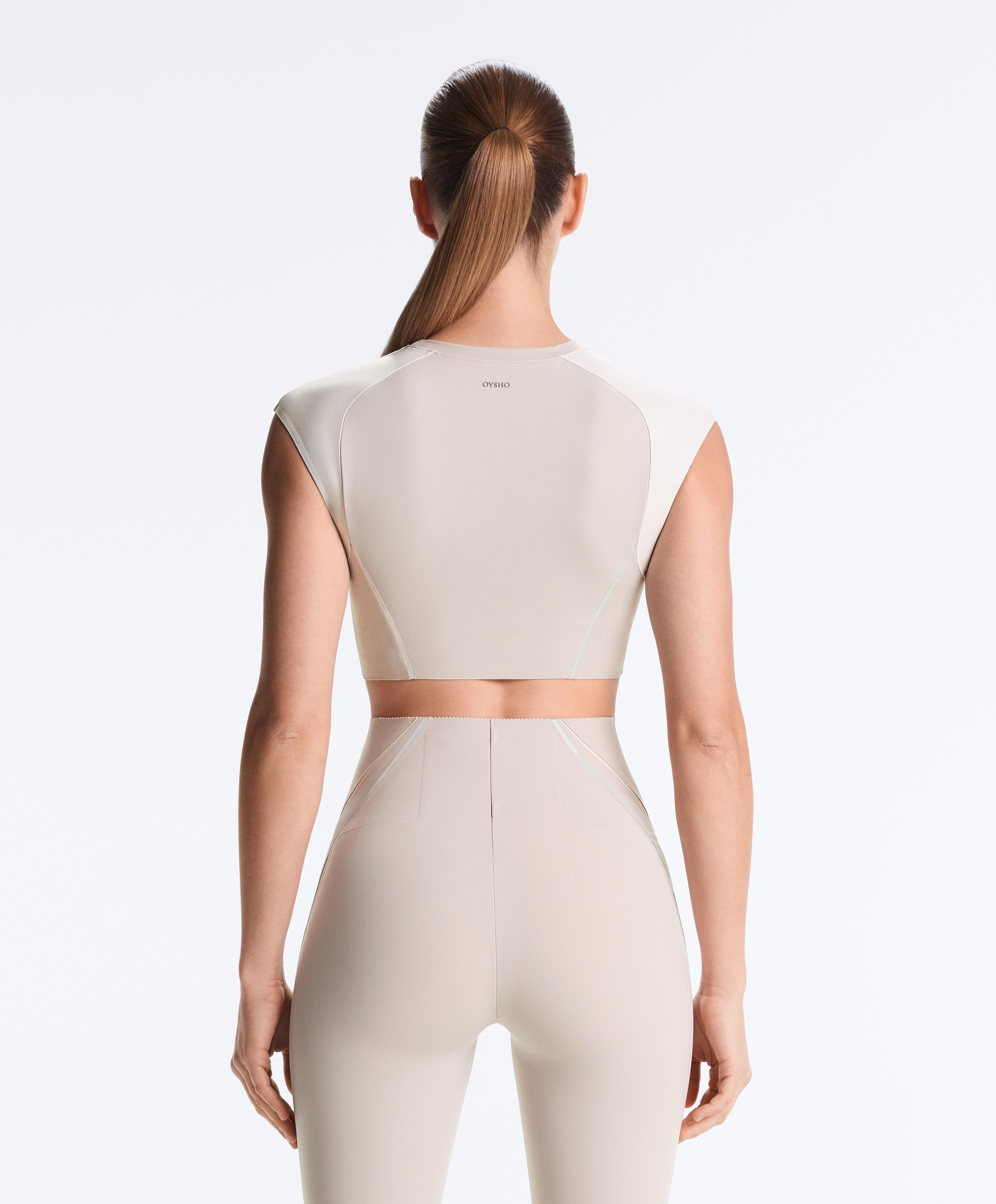 Reflective Compressive tank top — TAUPE