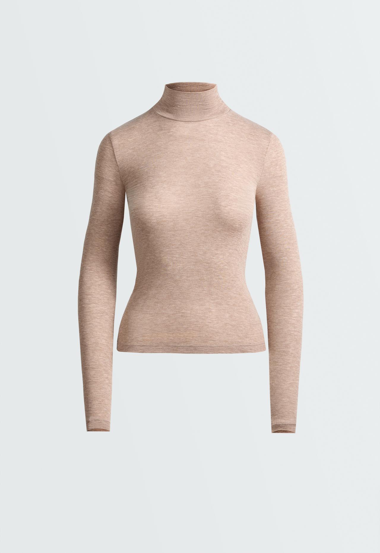 T-shirt base layer rib — MINK MELANGE