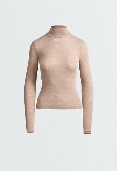 T-shirt base layer rib — MINK MELANGE 6