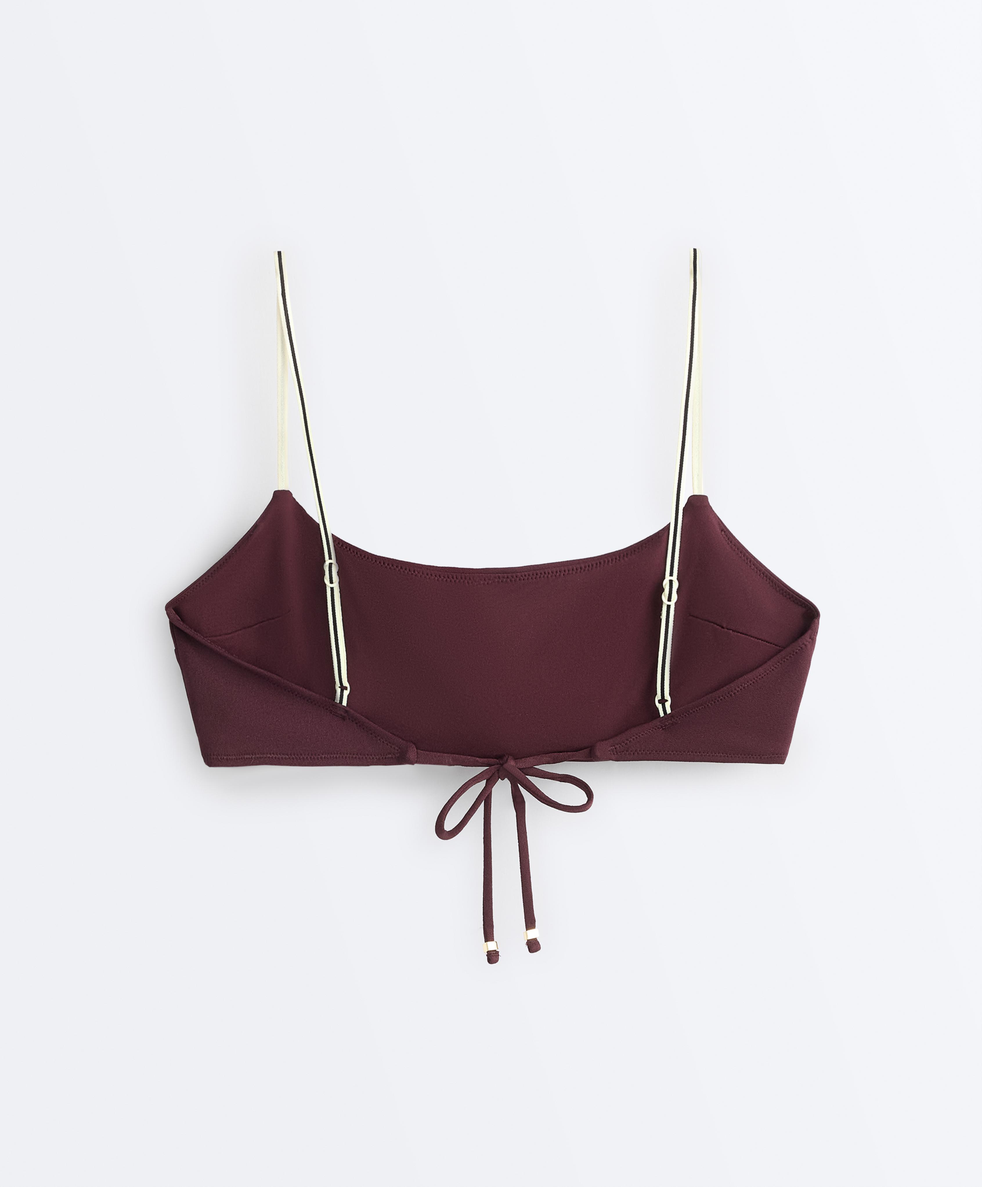 Contrast strap bikini top — DARK PLUM