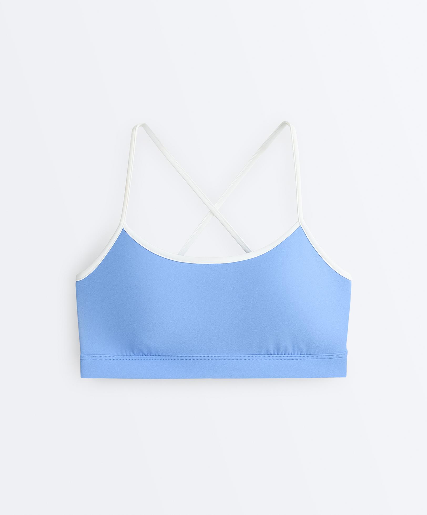 Low-support Comfortlux sports bra with piping — PALE LAVENDER BLUE