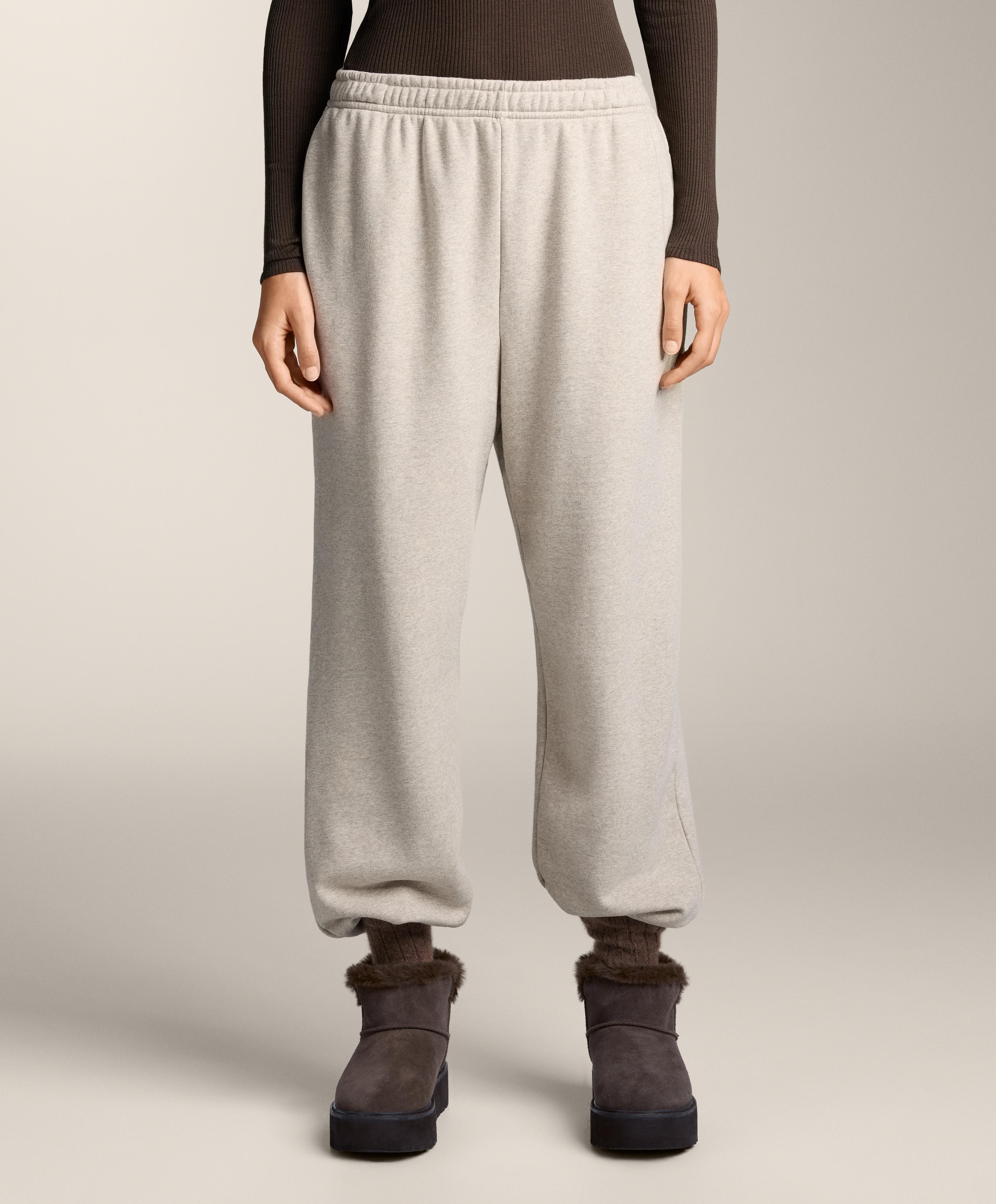 Relaxed fit cotton jogger trousers — BEIGE