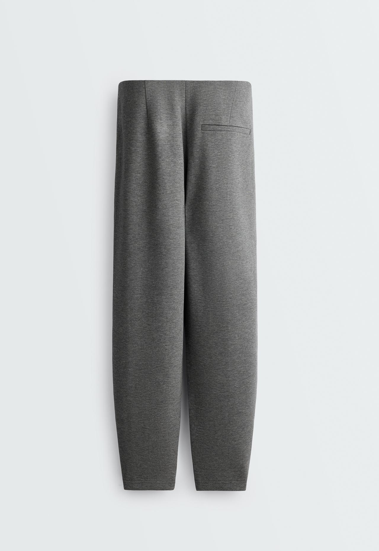 Piqué cotton seam skinny trousers — GREY