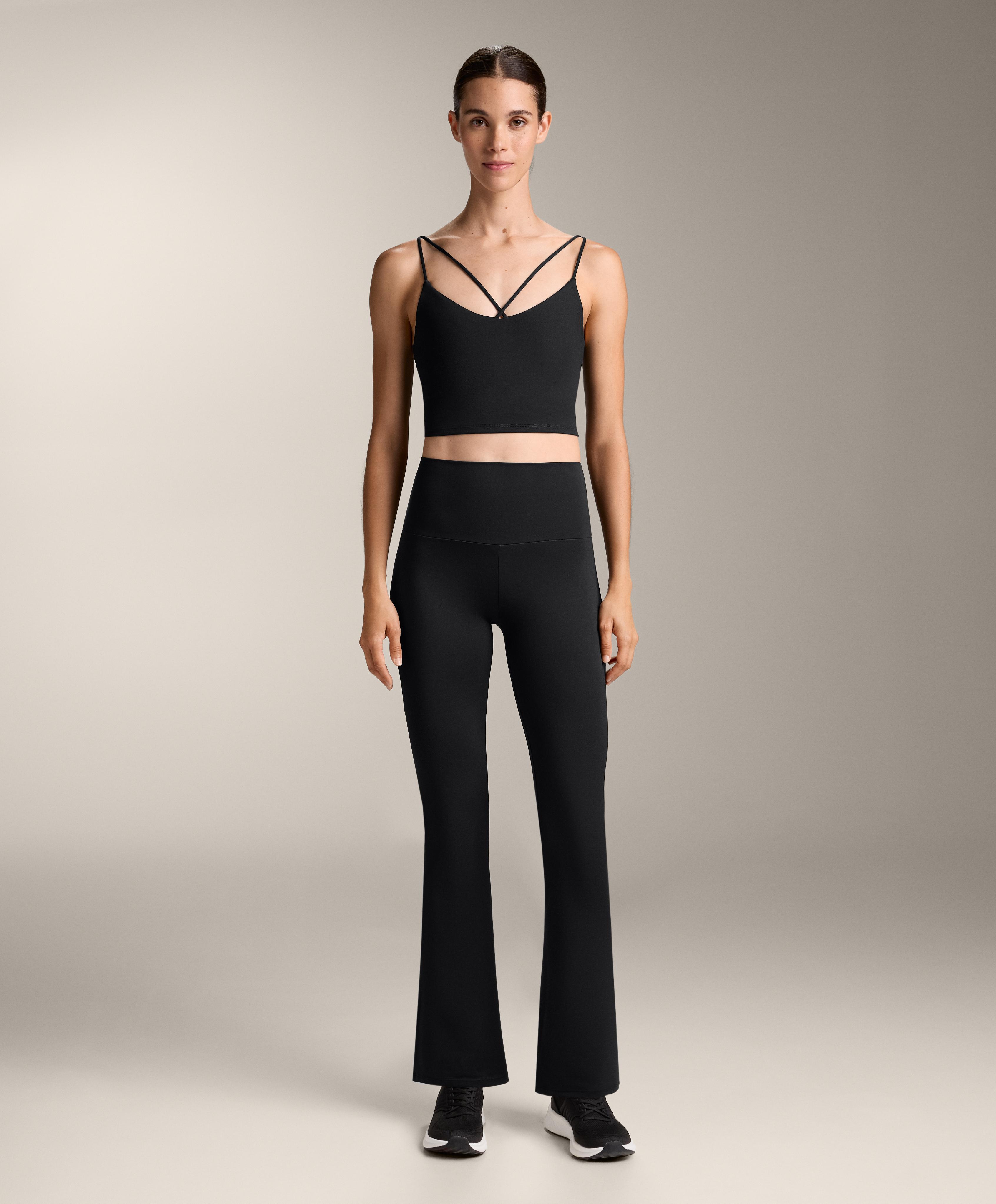 Super high rise Comfortlux flare trousers — BLACK