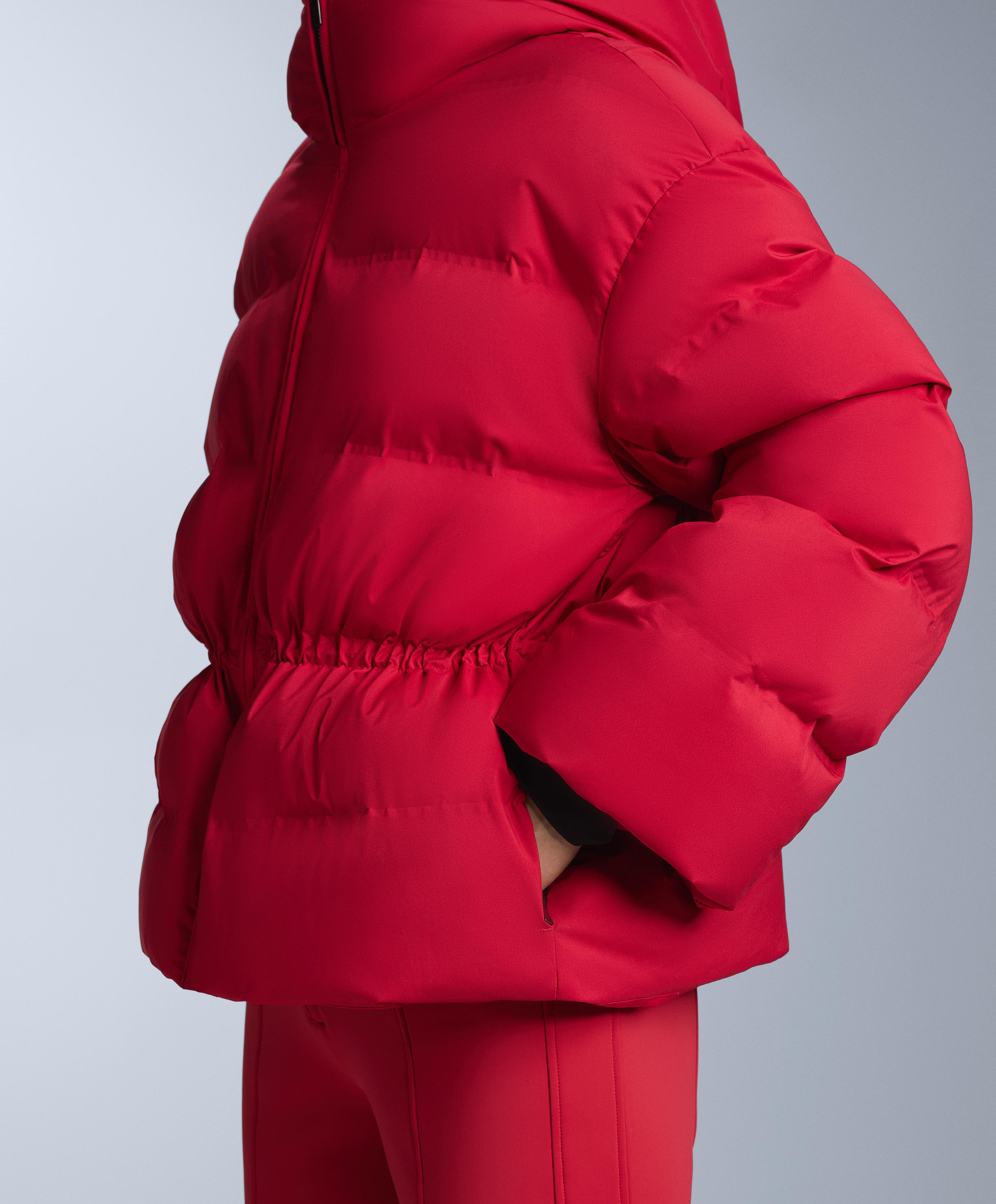 Lightweight padded jacket with 80% down and 20% MINARDI PIUME SKI water-resistant filling — RED