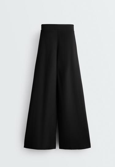 Soft-touch wide trousers with modal — BLACK 6
