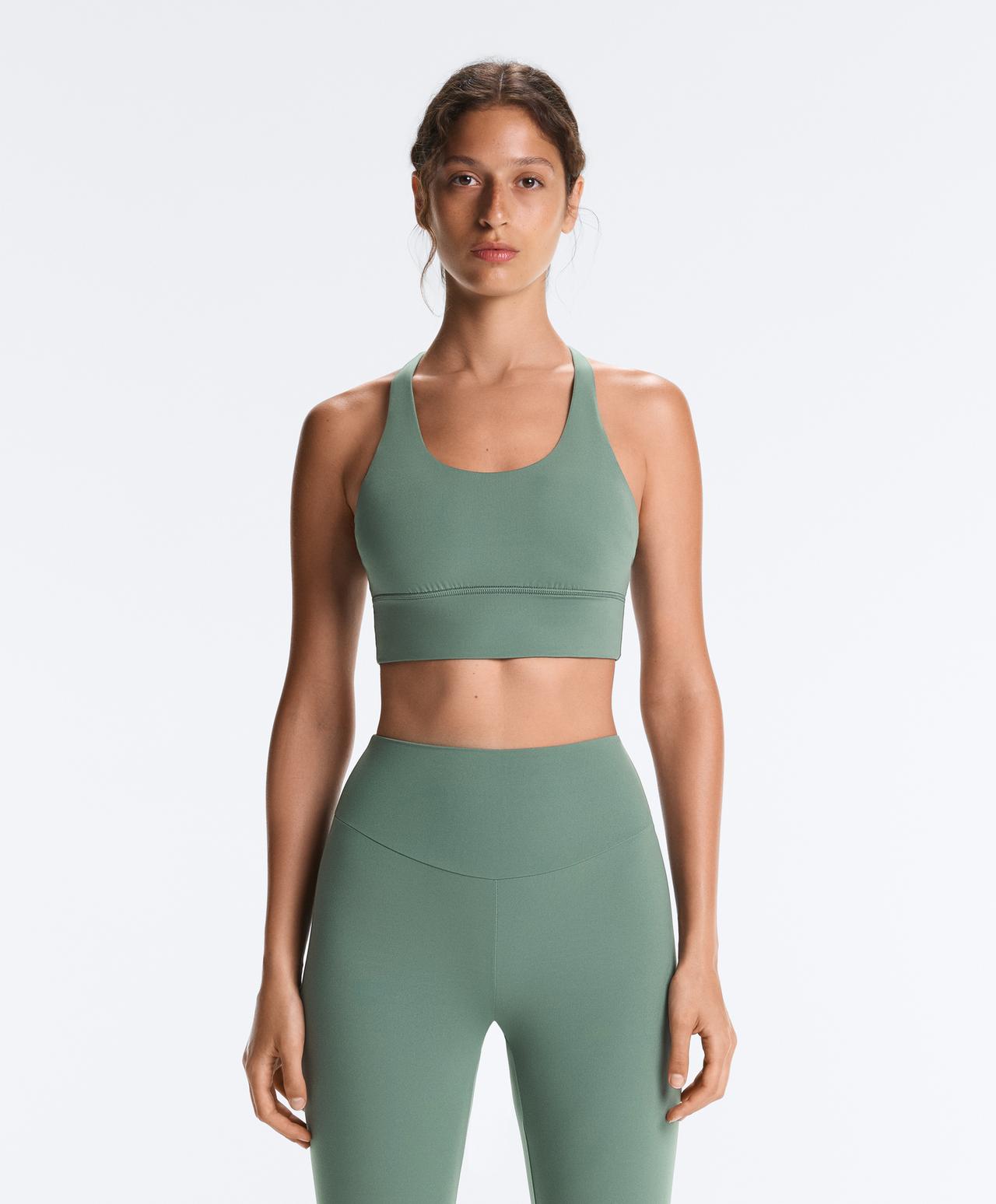 Medium support Comfortlux sports bra with cup — GREEN
