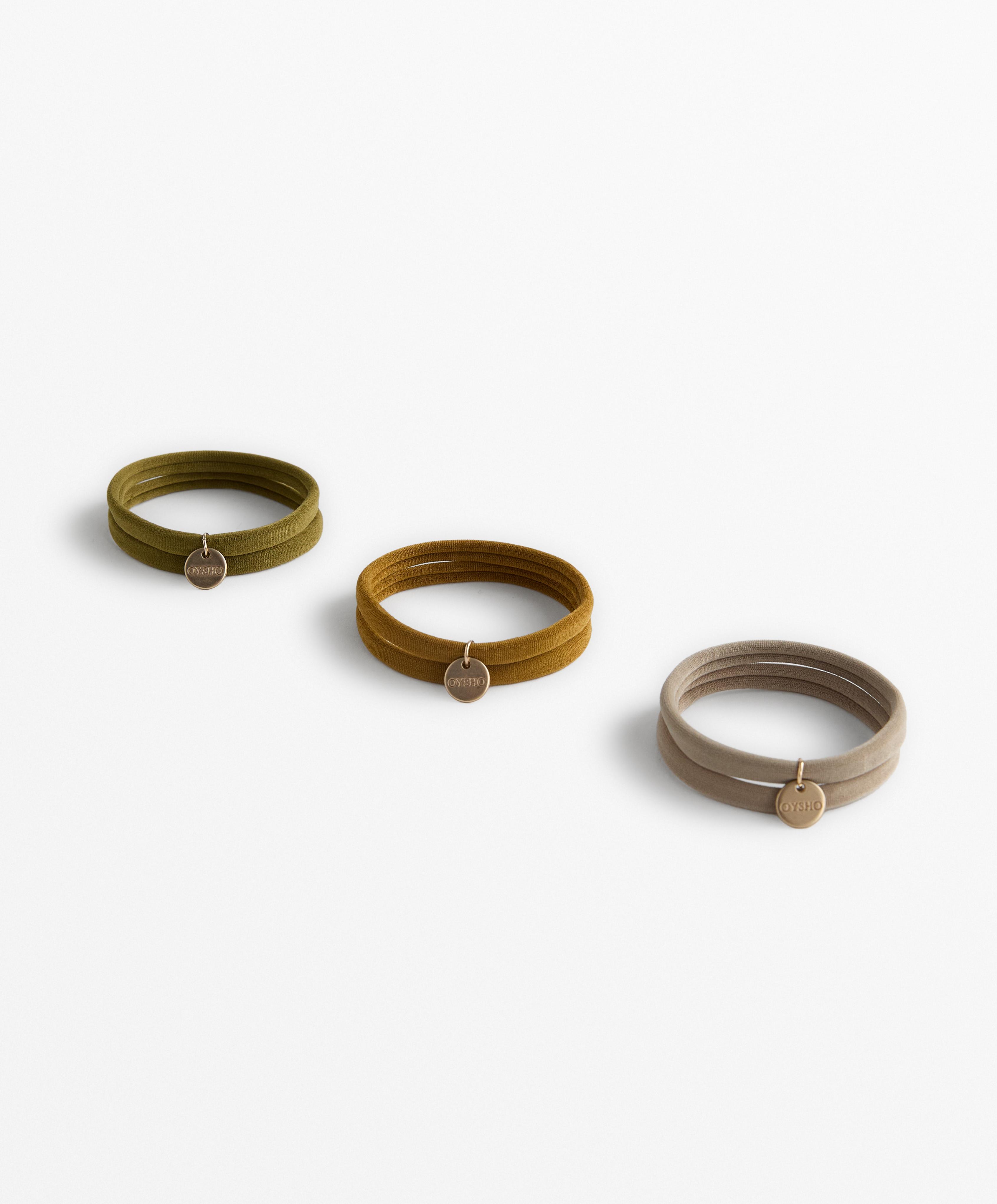 6 Oysho plaque hair ties