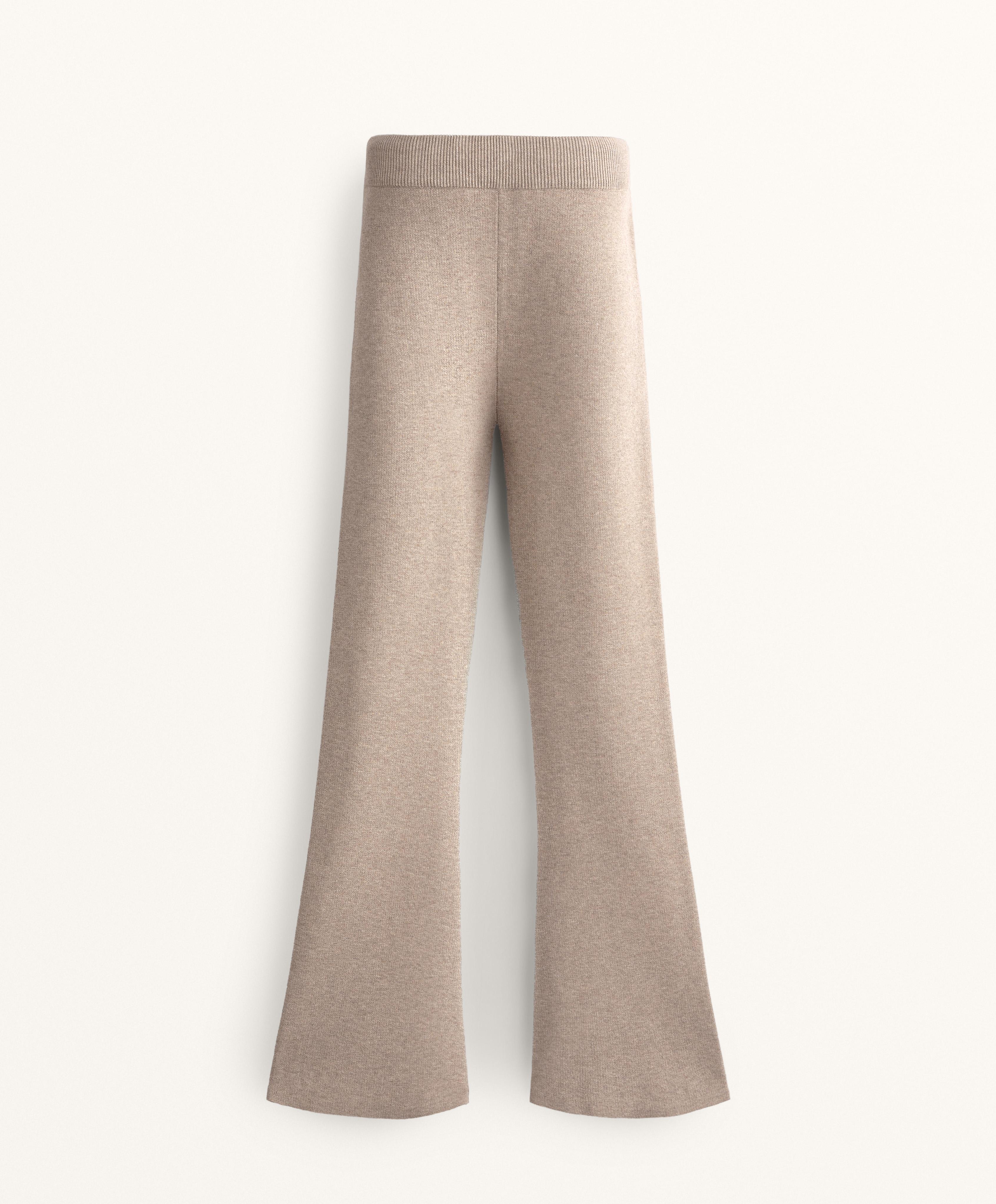 Flare knit trousers — SOFT MINK