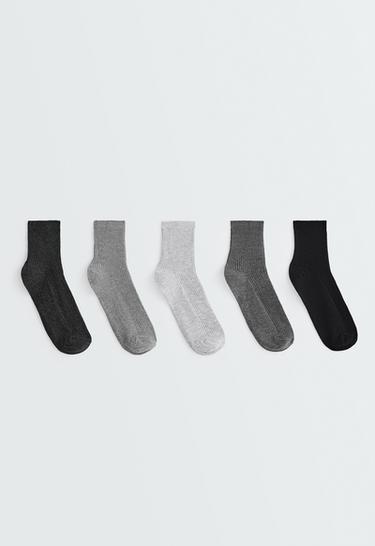 5 pairs of quarter socks with cotton — DARK GREY 1