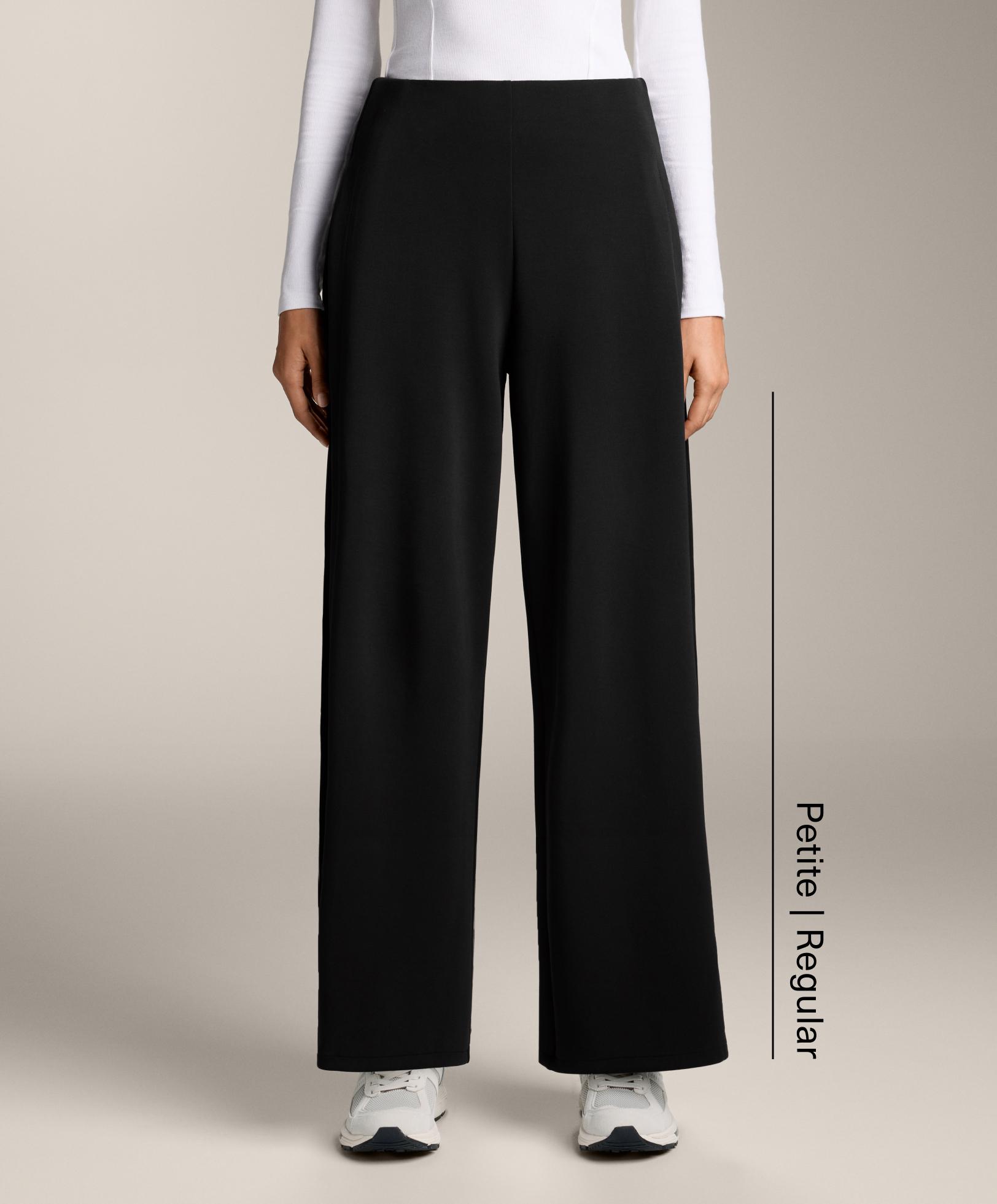 Панталон wide leg с модал и странична гънка с мека текстура Панталон wide leg с модал и странична гънка с мека текстура