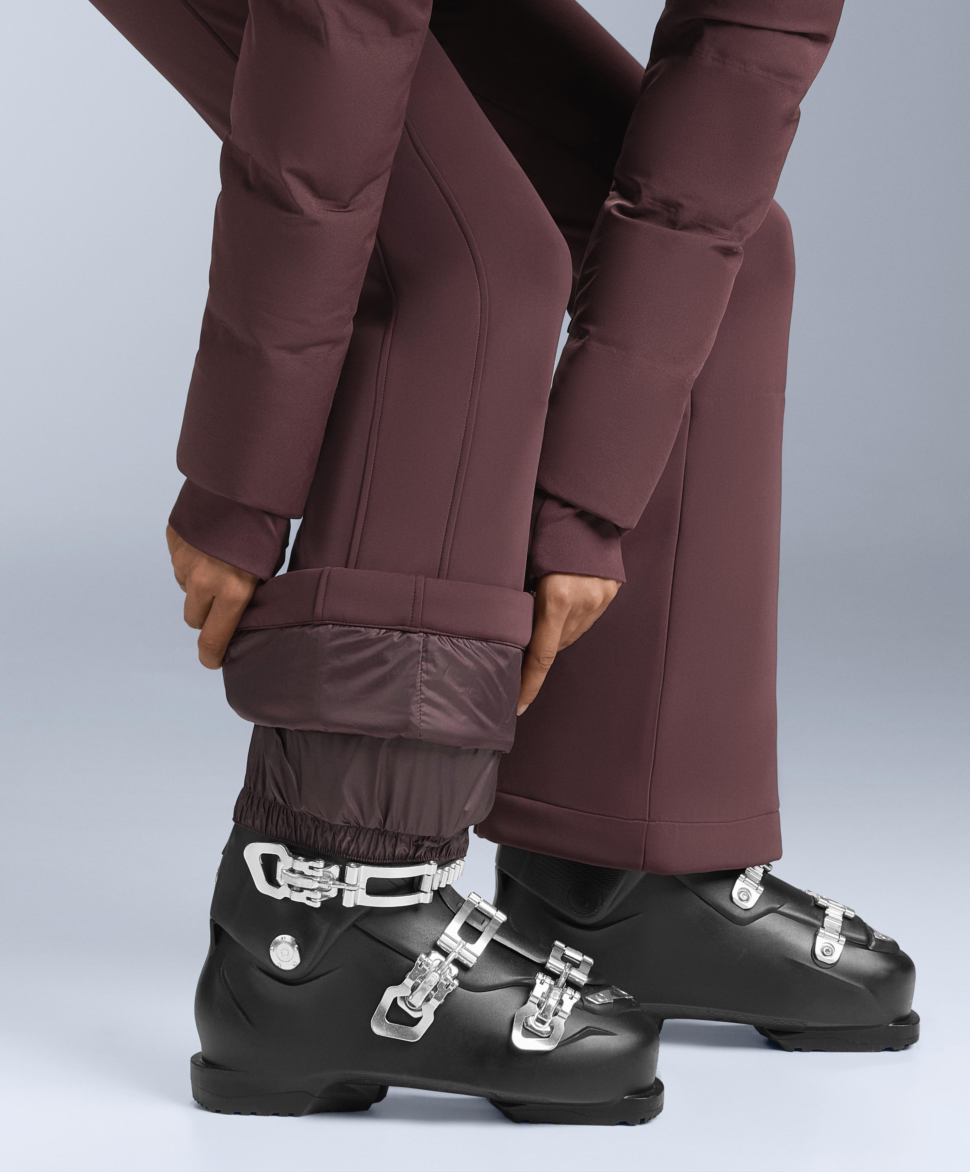 MINARDI PIUME SKI water-resistant padded jumpsuit with 80% down and 20% feather filling — DARK WINE RED (alternate view)