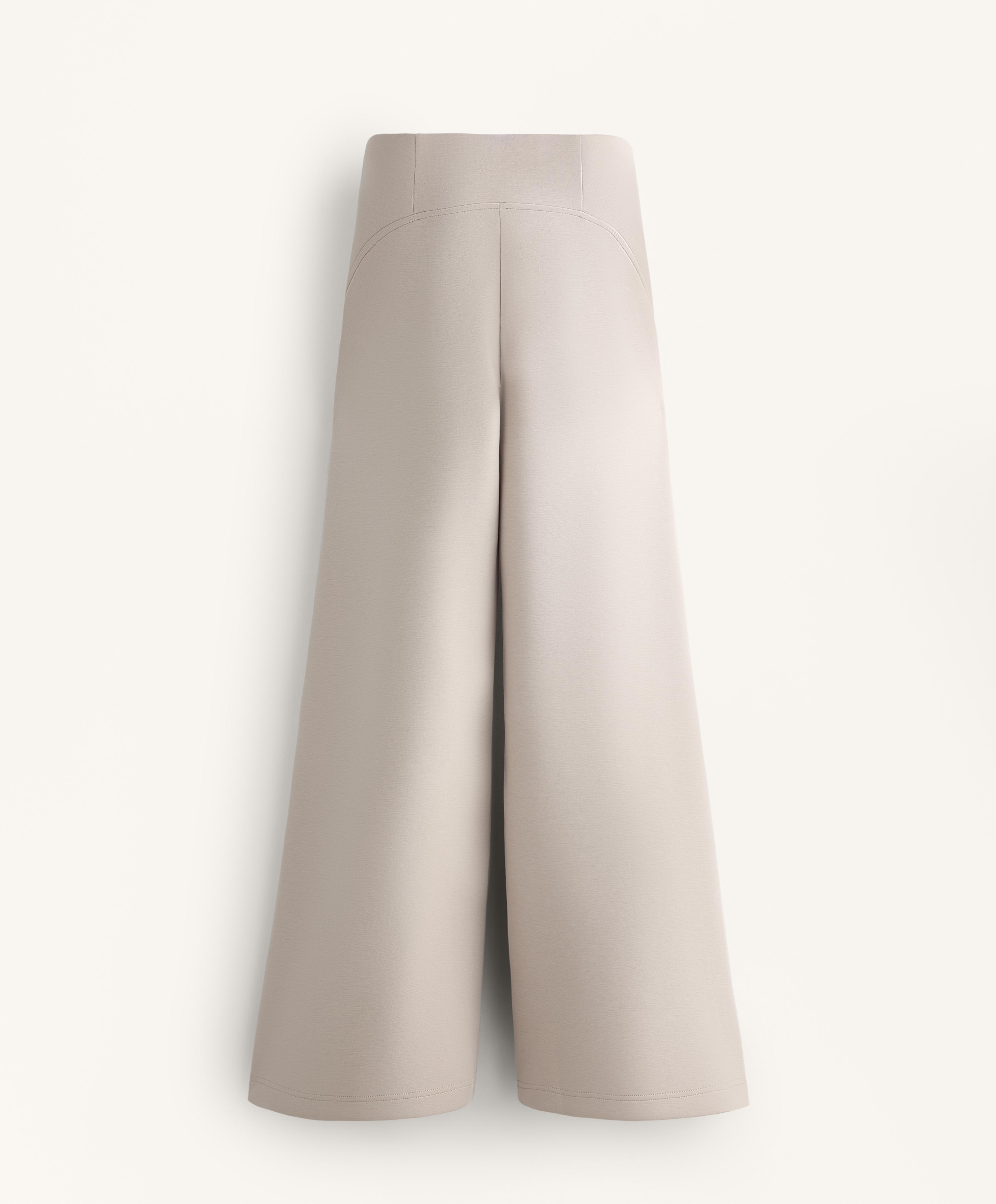 Super high-rise flare trousers with brushed modal — DUSTY TAUPE