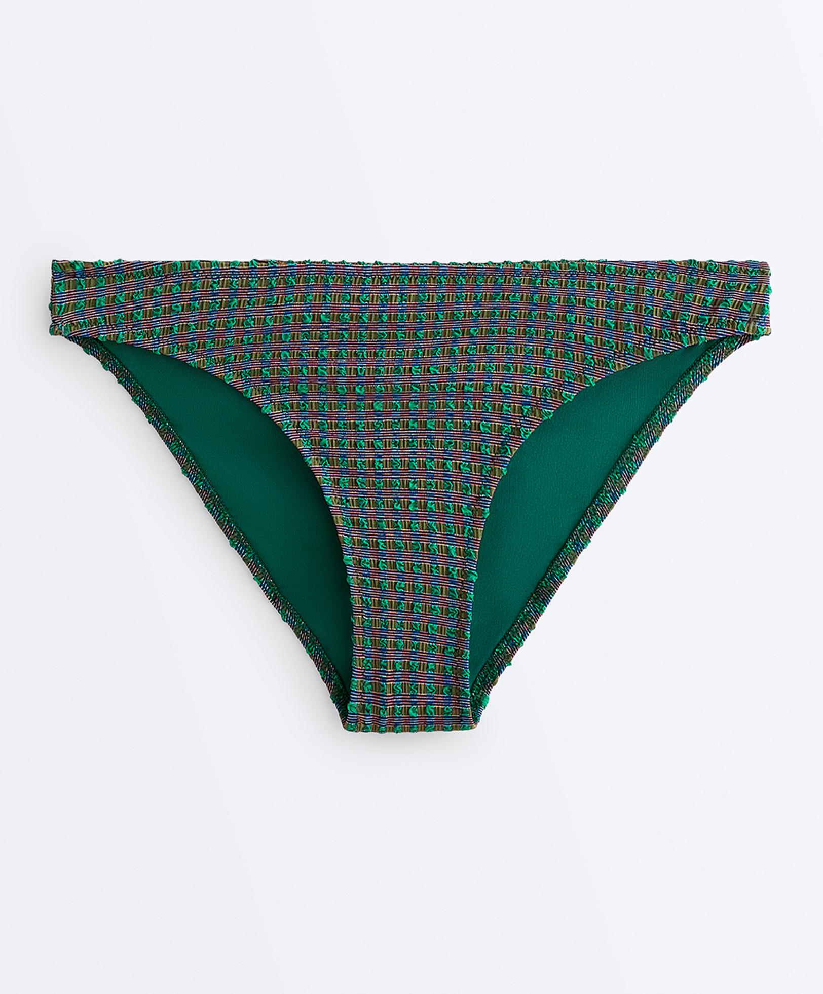 Gingham classic bikini briefs — SEA GREEN