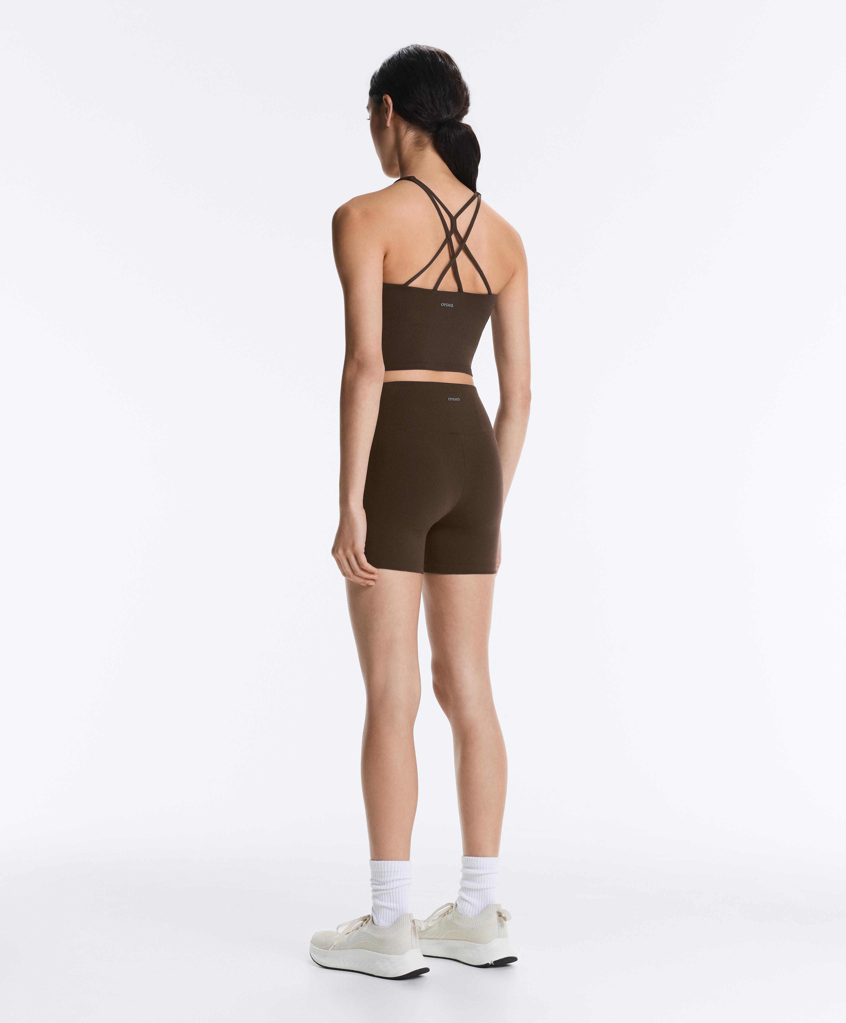 Comfortlux high-waisted 10cm hot pants — DARK BROWN