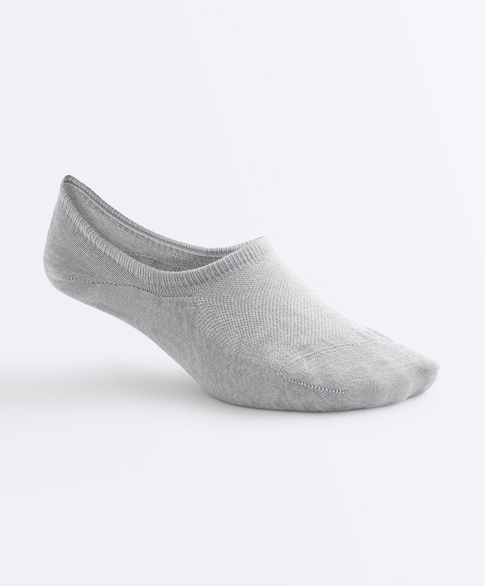 3-pack high-cut polyamide blend invisible trainer socks — MID-GREY MELANGE